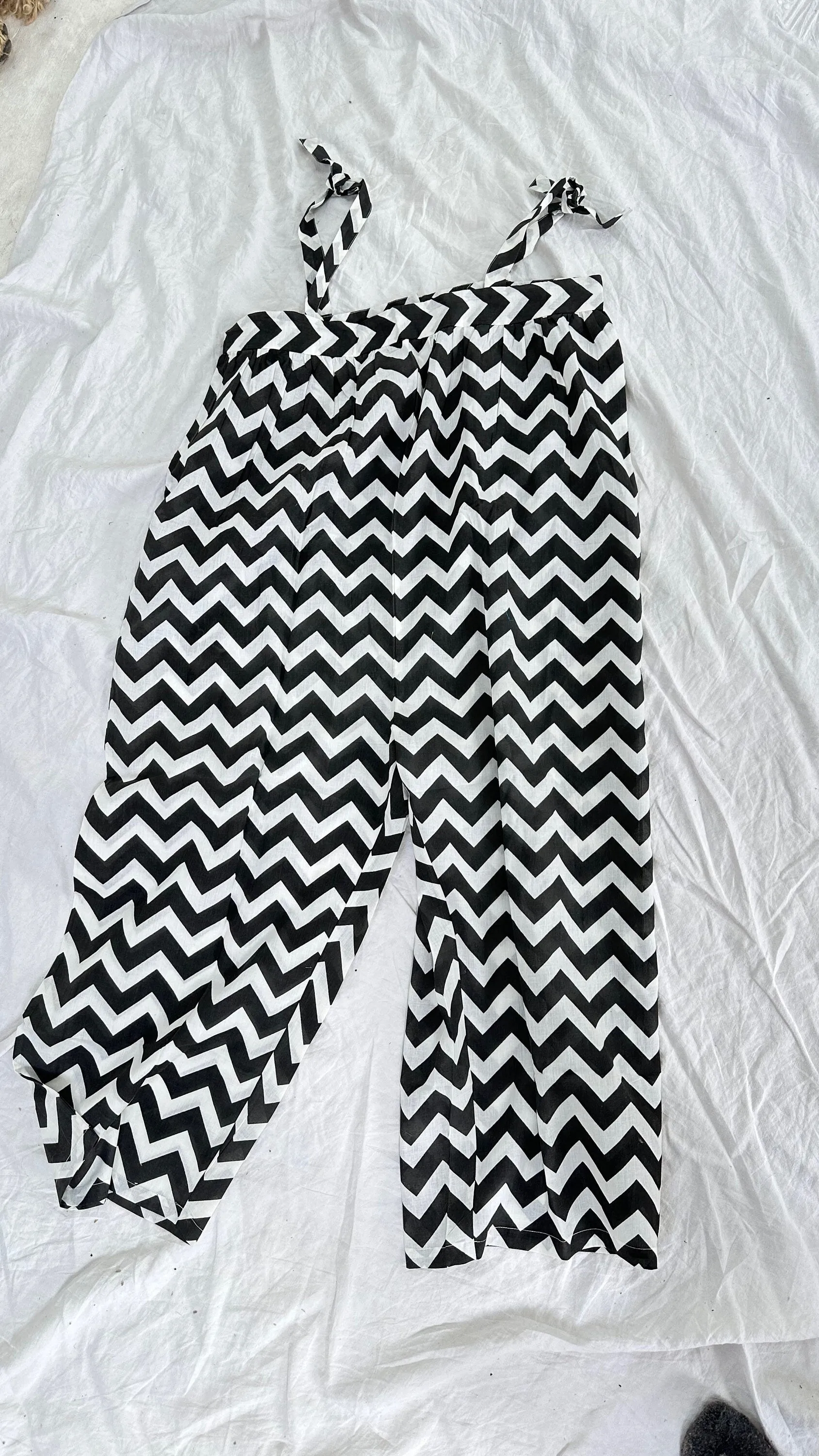 Block Printed Cotton Overalls. Cotton. One Size
