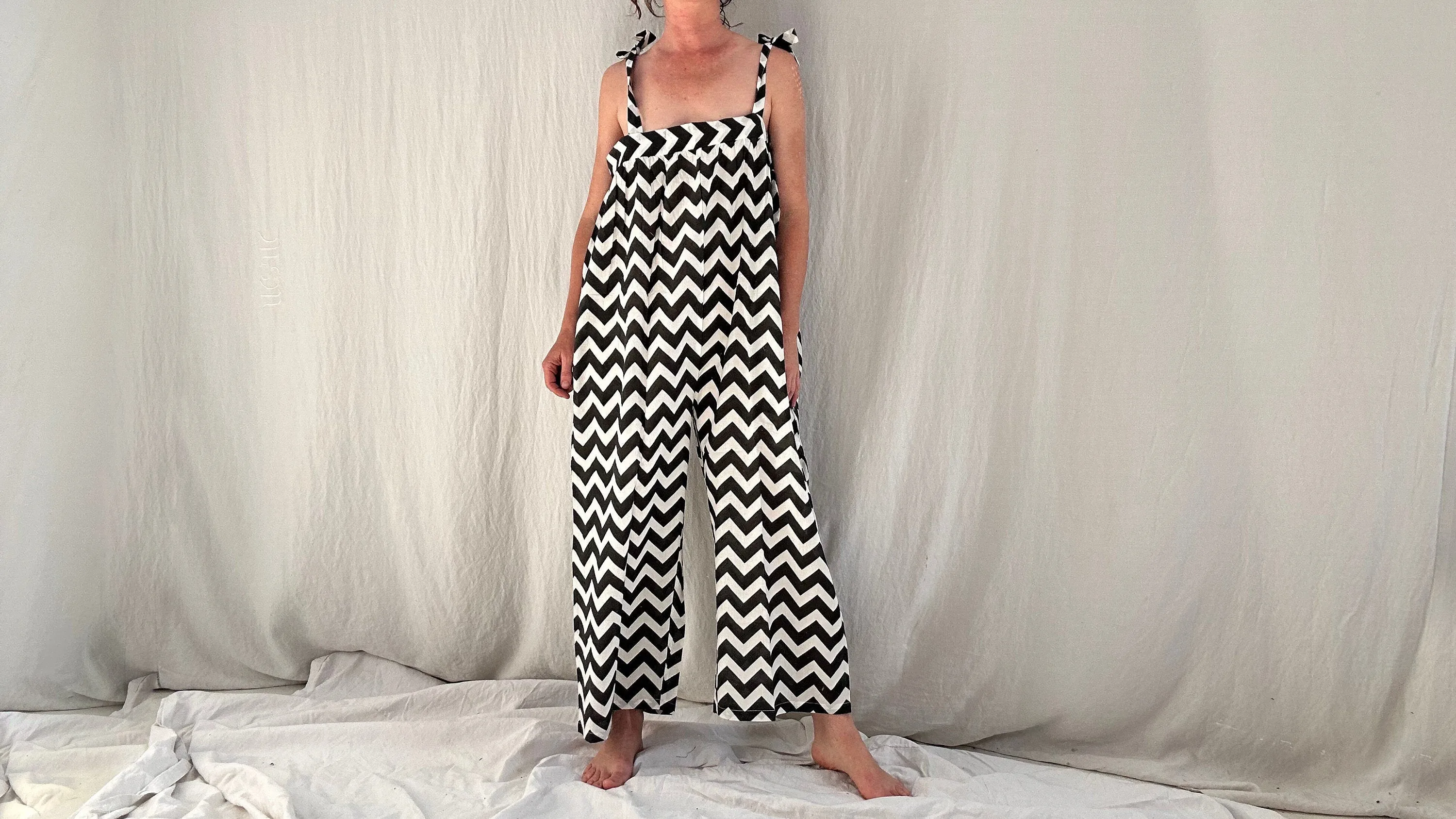 Block Printed Cotton Overalls. Cotton. One Size