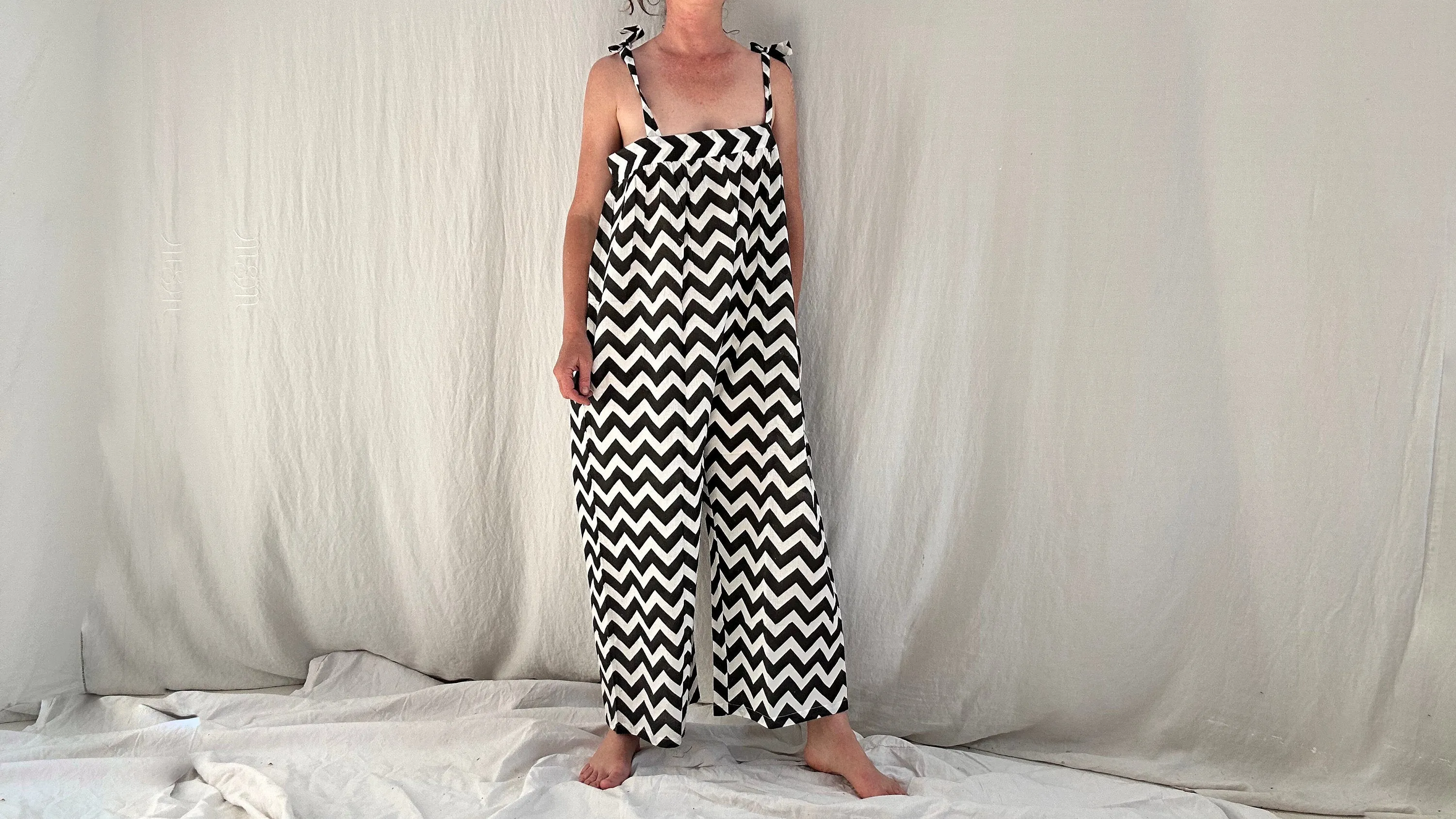 Block Printed Cotton Overalls. Cotton. One Size