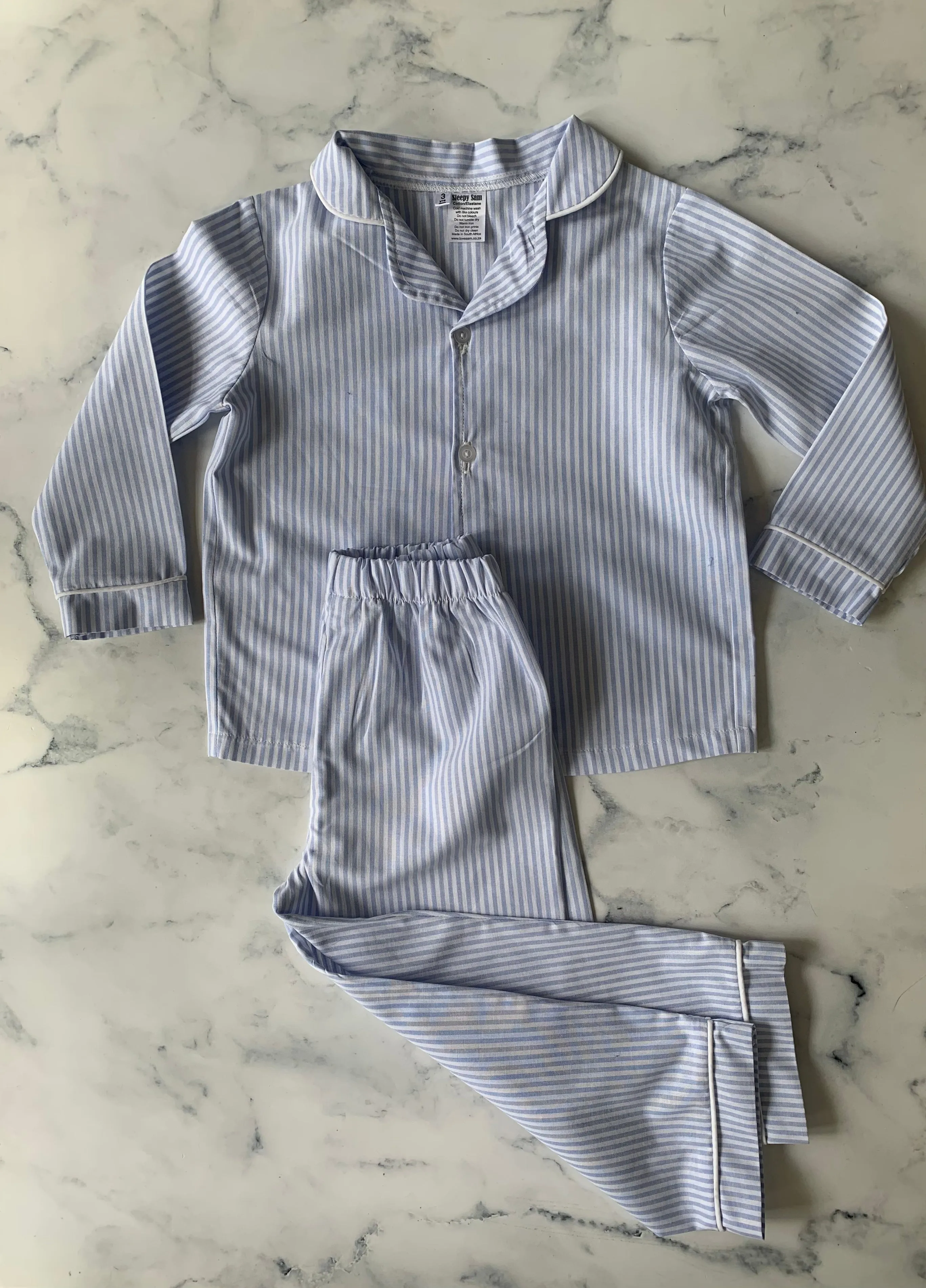 Blue Stripe Long Pajamas