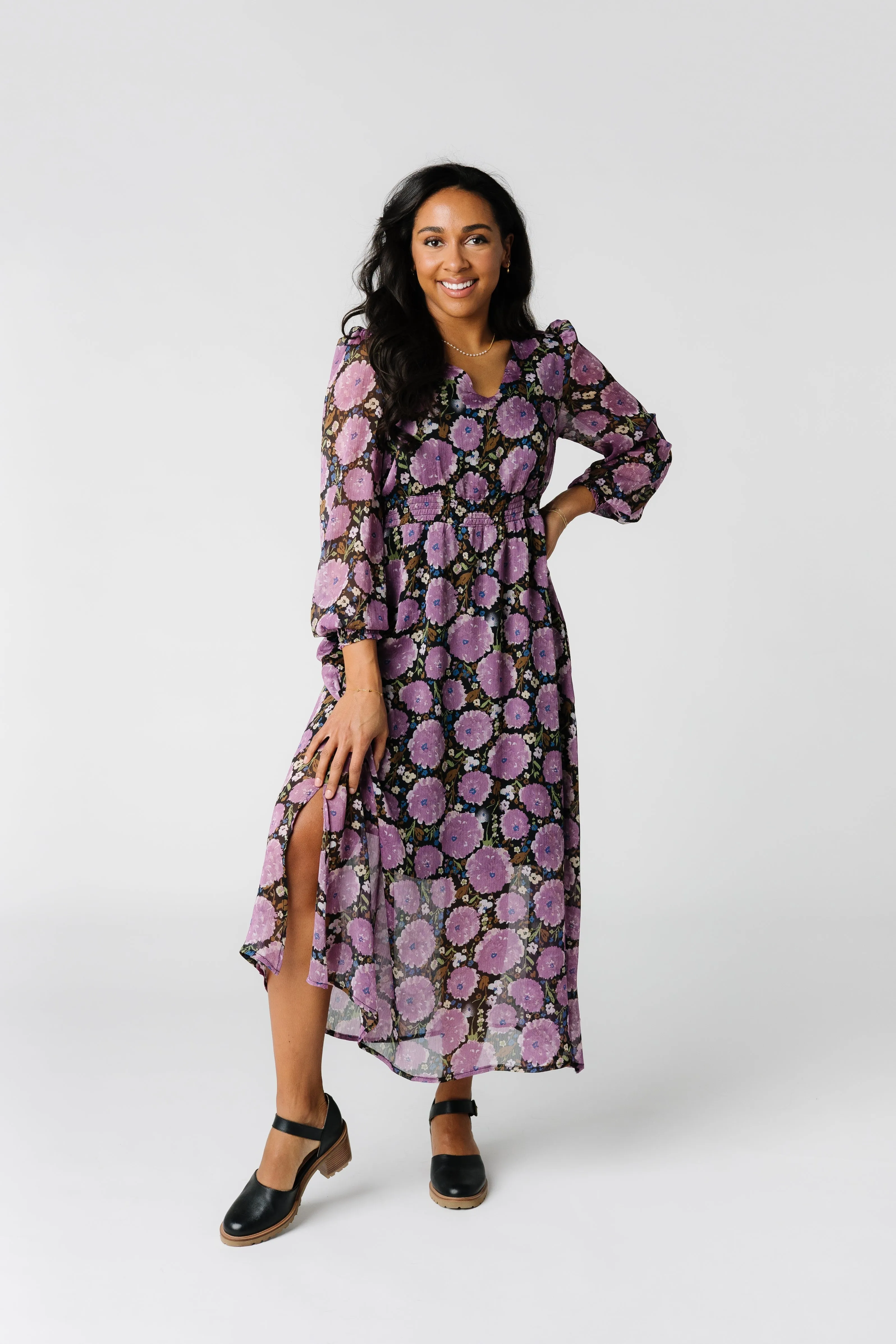 Brass & Roe Beau Smocked-Waist Dress