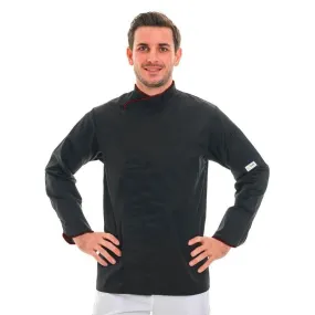 Manelli Breathable Chef Coat with Burgundy Piping - Short Sleeve or Long Sleeve Option Available