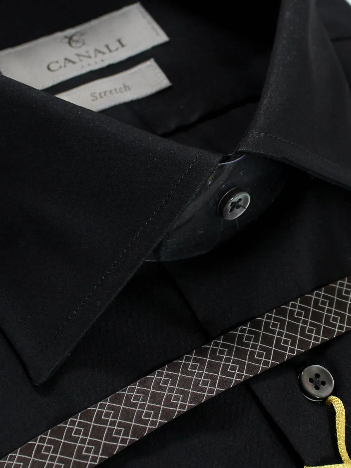 Canali Shirt Black Stretch - Modern Fit 40 - 15 3/4