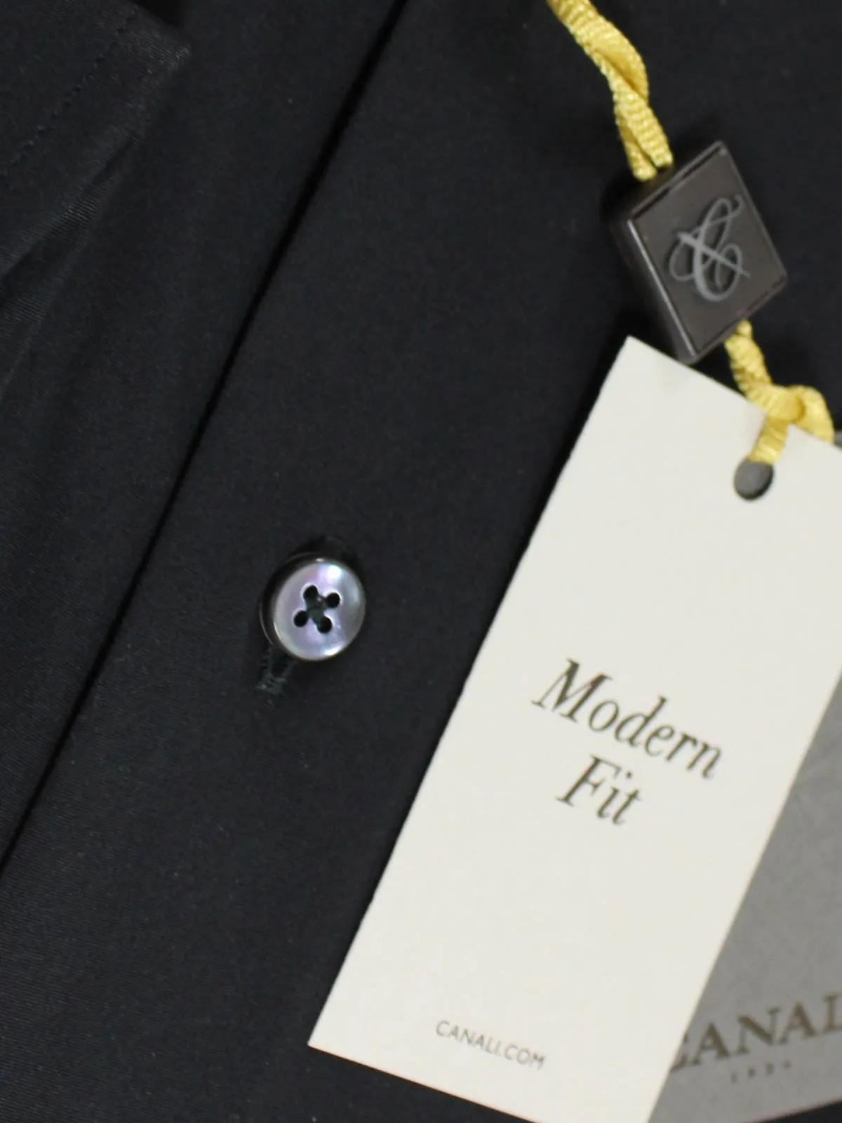 Canali Shirt Black Stretch - Modern Fit 40 - 15 3/4