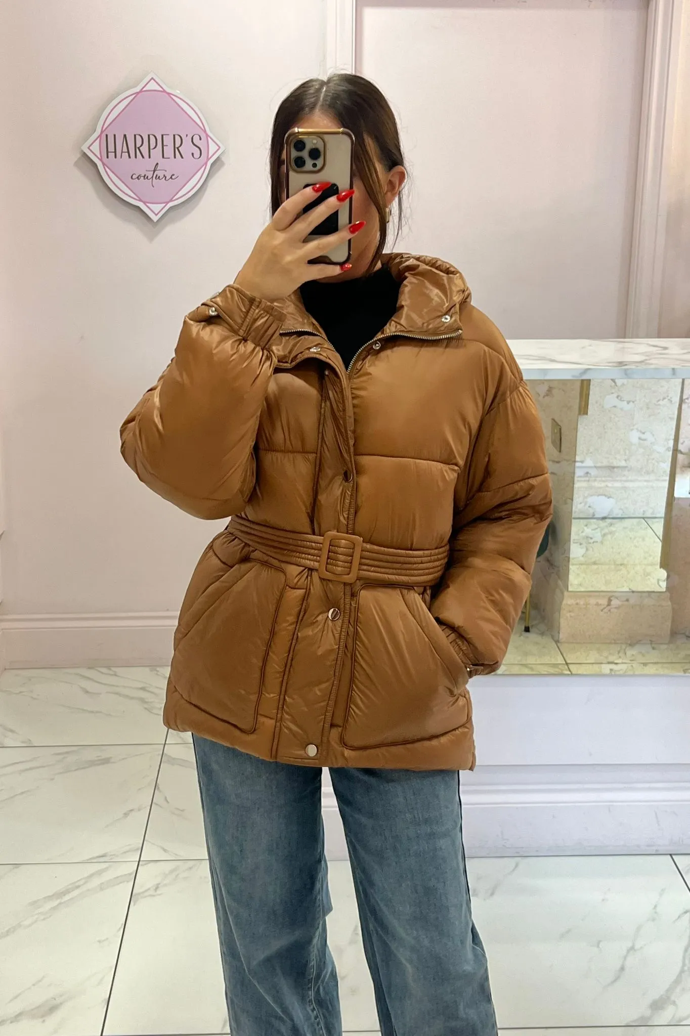Carmel Oversized Belted Puffer Coat
