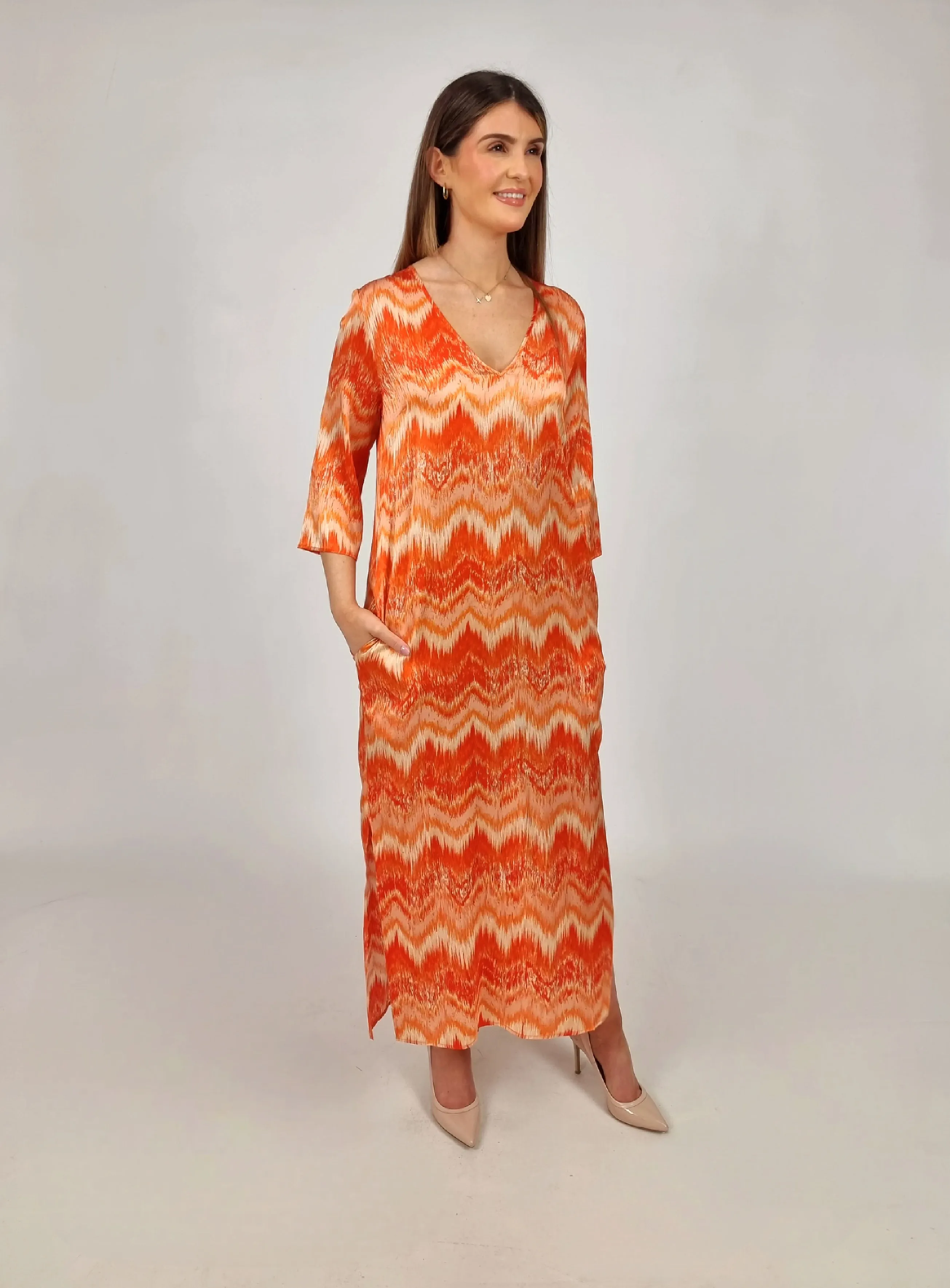 Charlotte Sparre Orange Long Simple Dress