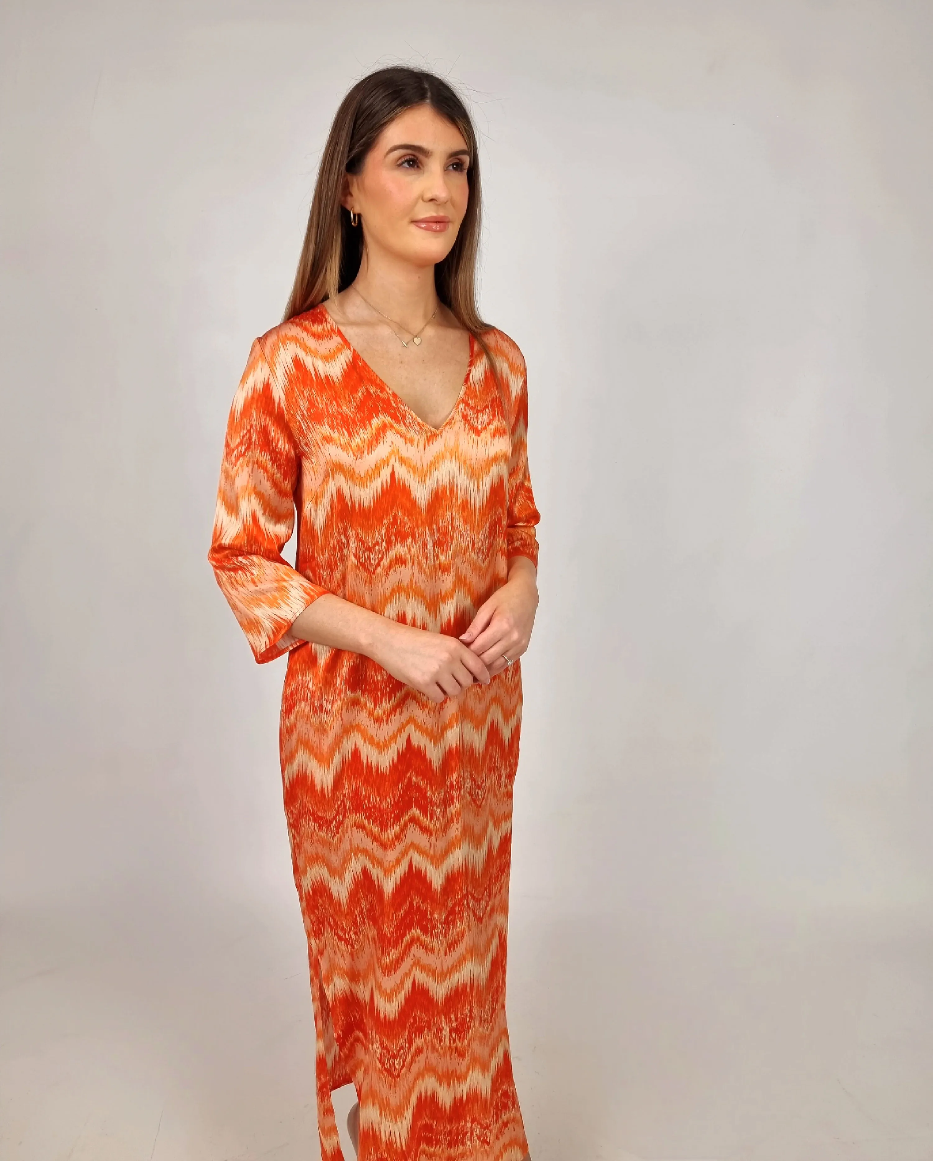 Charlotte Sparre Orange Long Simple Dress
