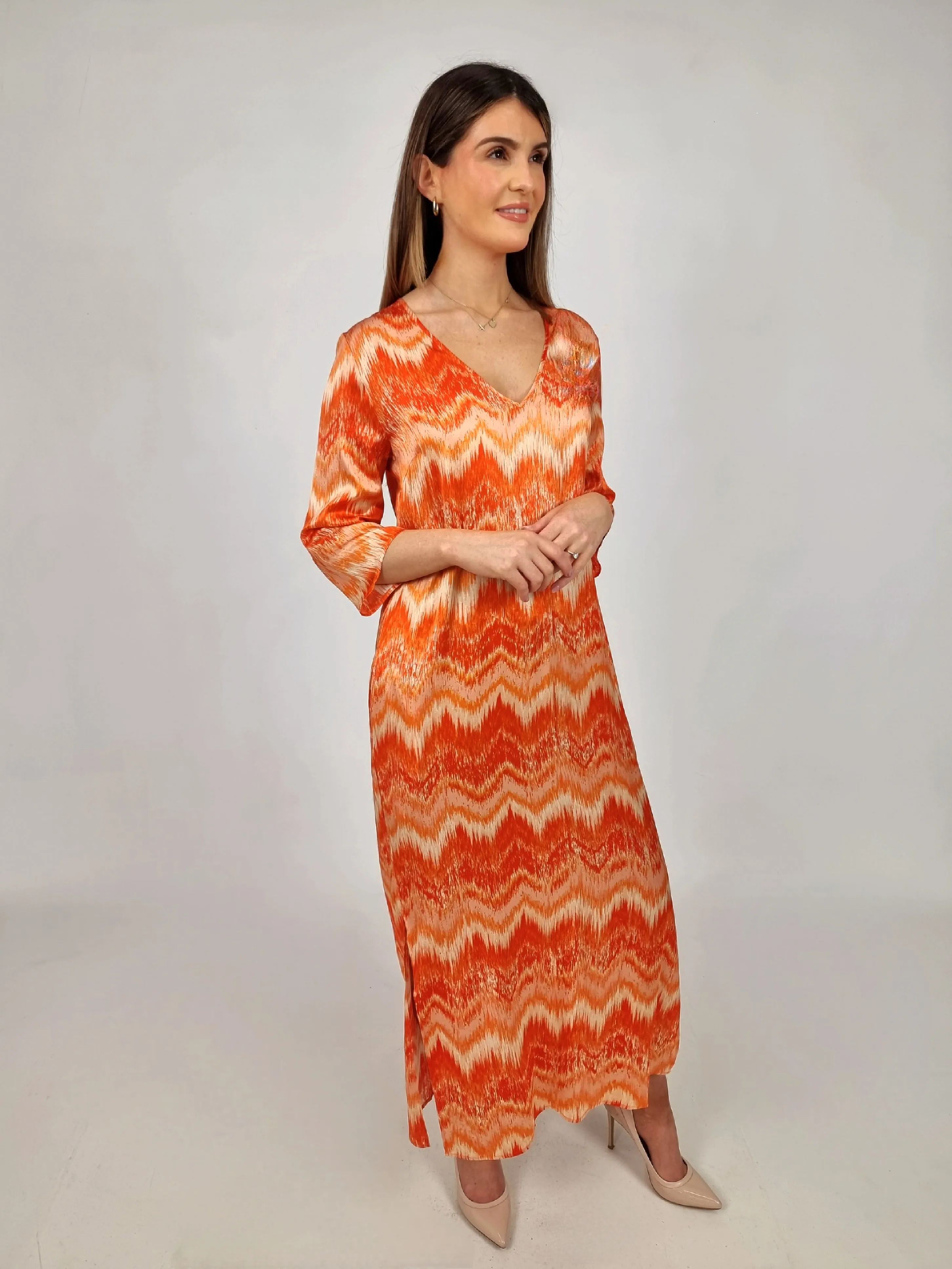Charlotte Sparre Orange Long Simple Dress