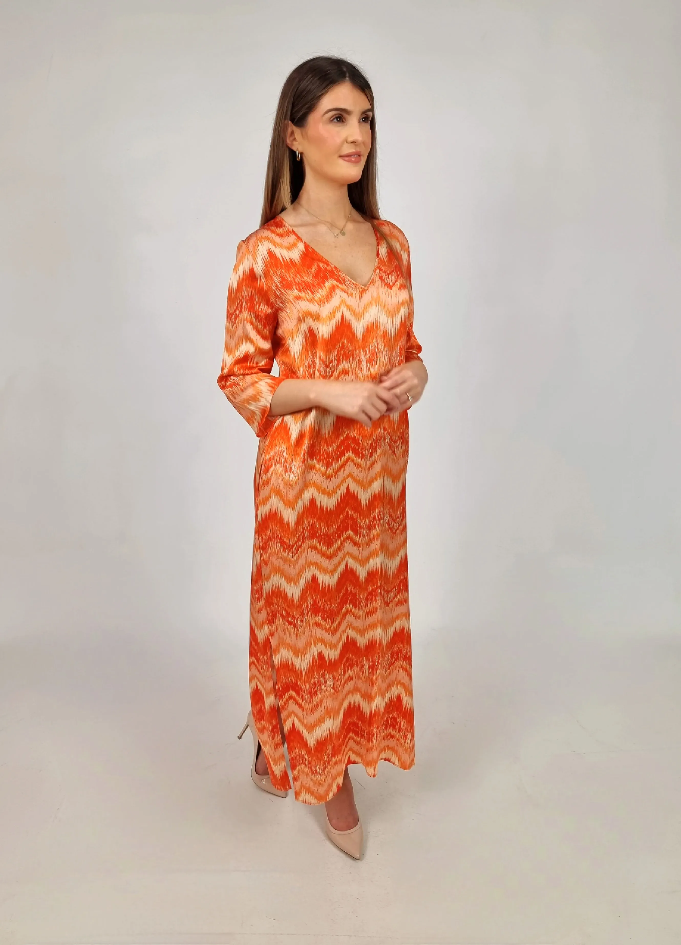 Charlotte Sparre Orange Long Simple Dress