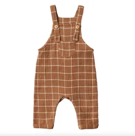 City Mouse - Crinkle Cotton Overall in Bronze Windowpane