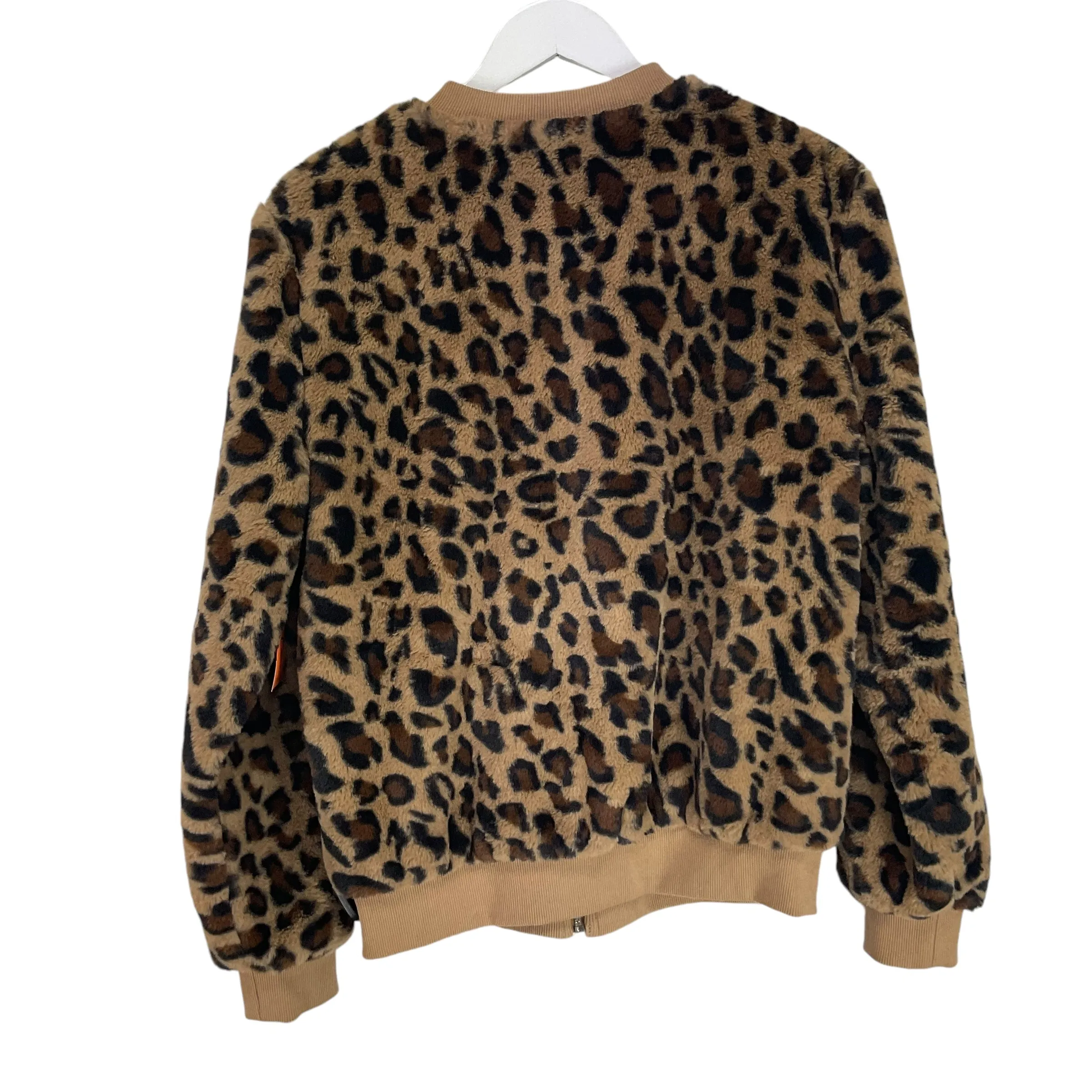 Coat Faux Fur & Sherpa By Cmc In Animal Print, Size: M