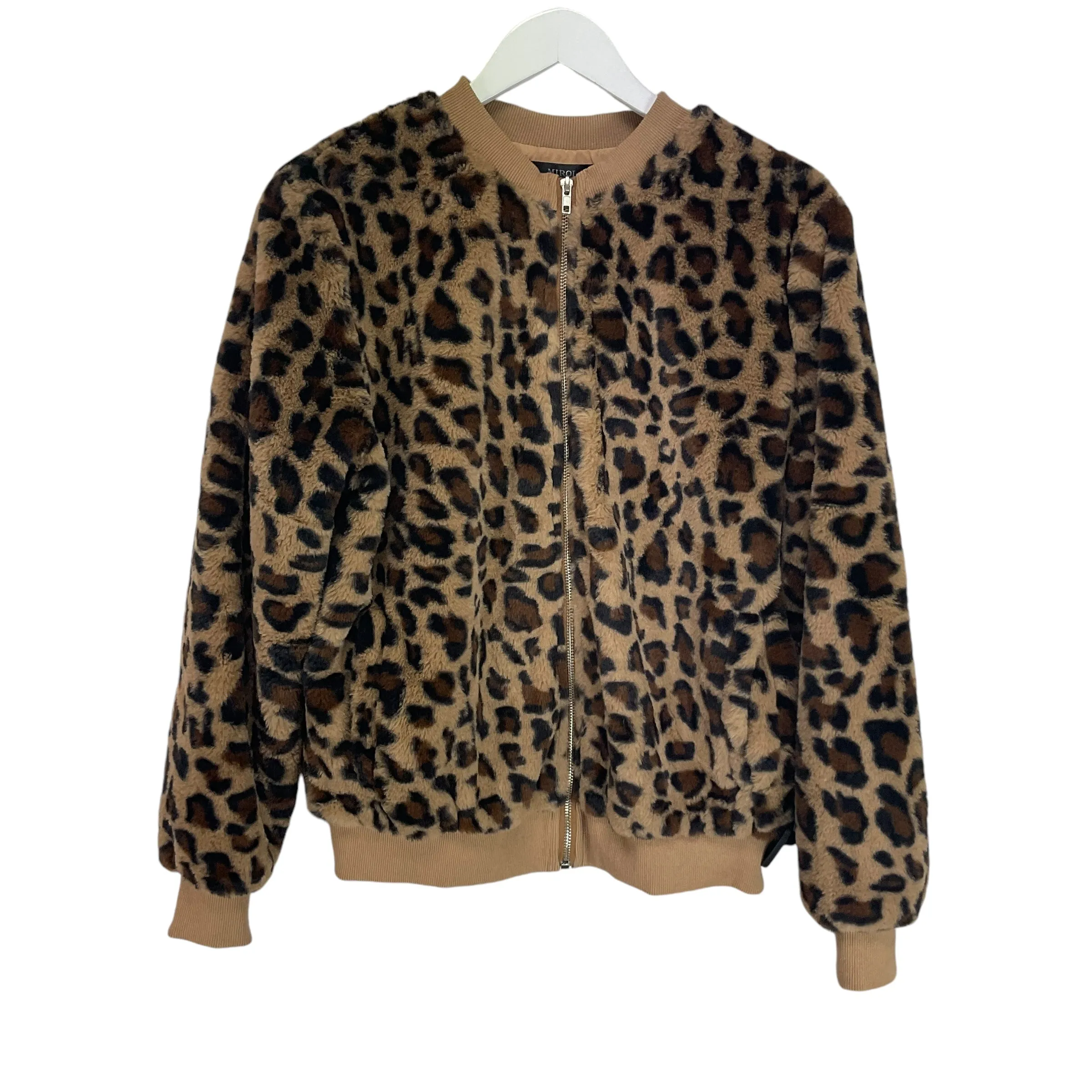 Coat Faux Fur & Sherpa By Cmc In Animal Print, Size: M