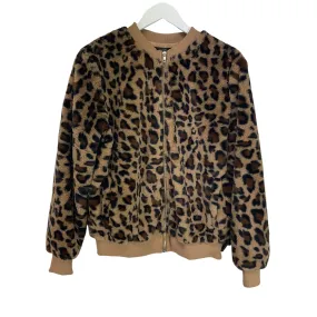 Coat Faux Fur & Sherpa By Cmc In Animal Print, Size: M