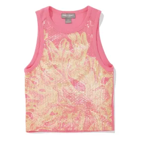Coral Sequin Tank Top - Hot Pink
