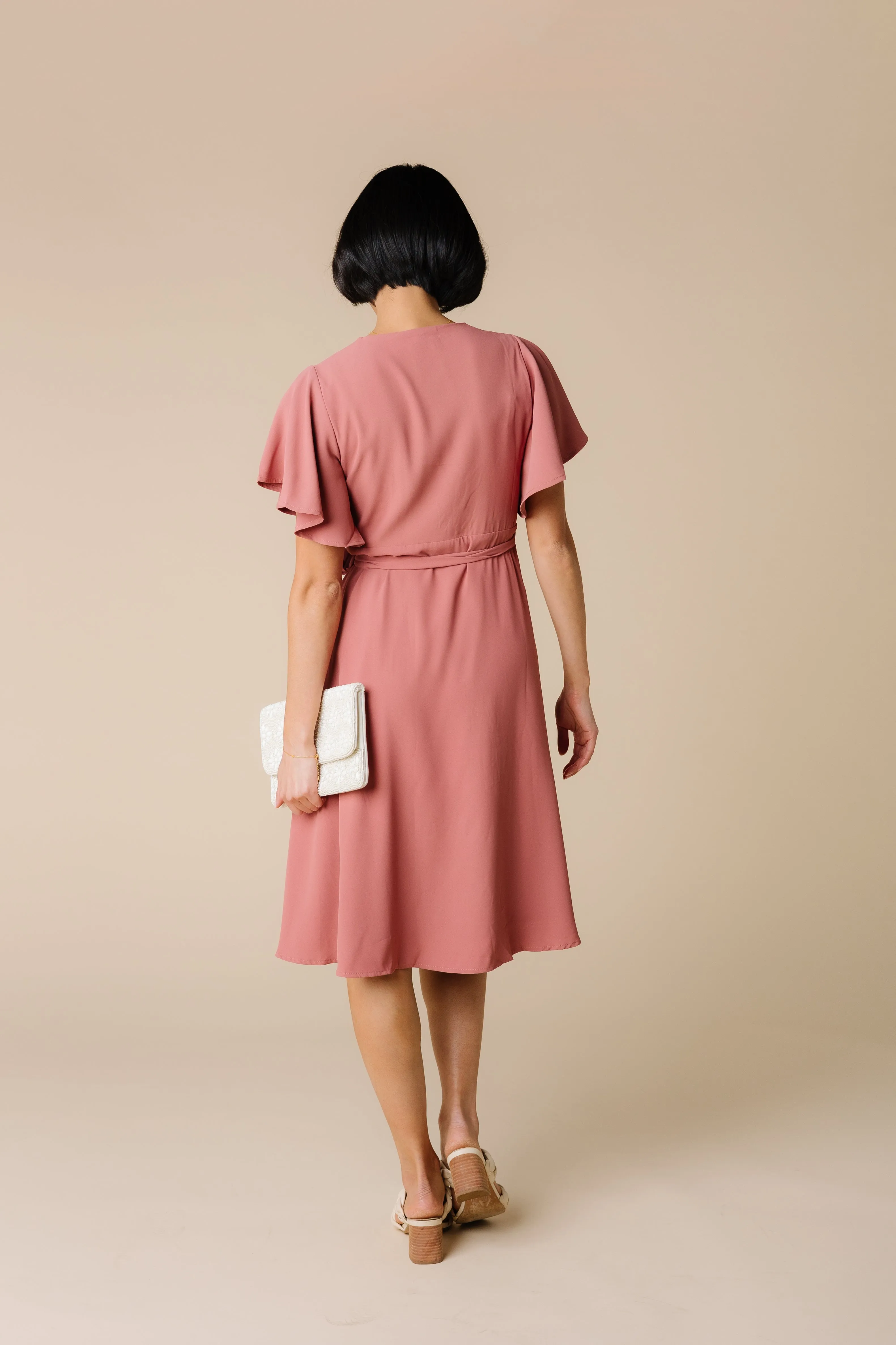 Daphne Tulip Wrap Dress - Rose