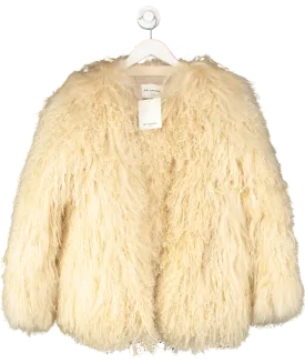 De Savary Cream Blonde Mongolian Cropped Coat UK M