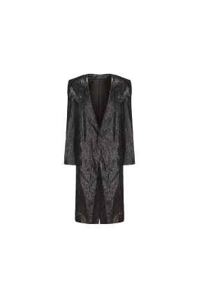 Disark Anniversary Limited Edition Textured Hooded Coat with Pleated Shoulders and Shoulder Pads