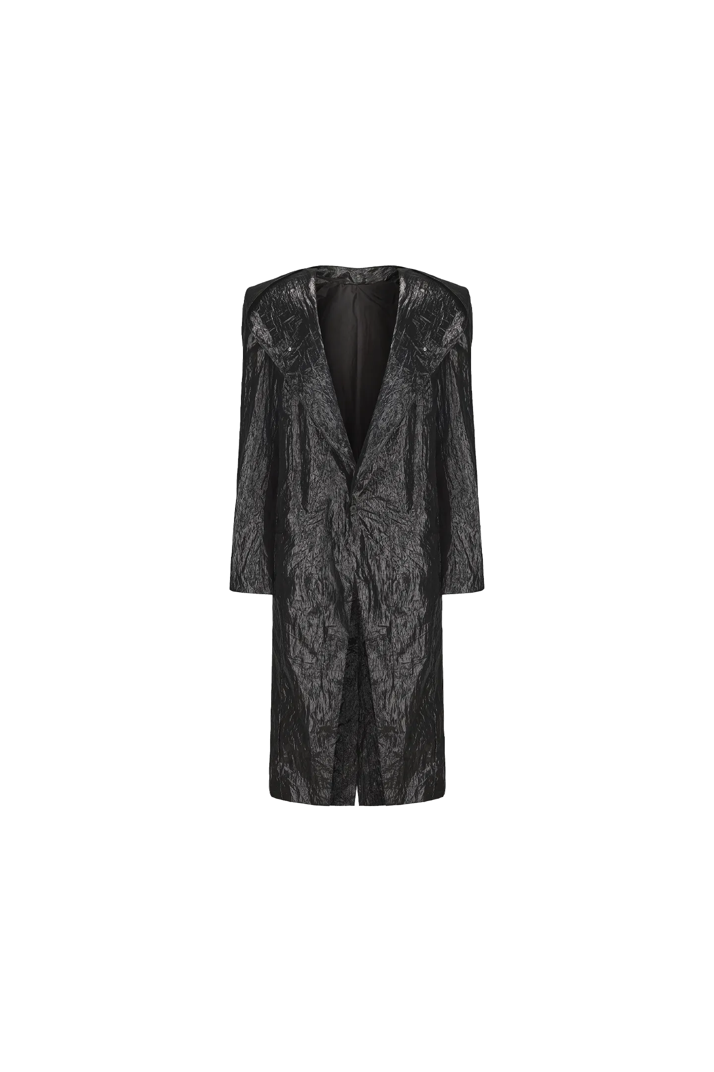 Disark Anniversary Limited Edition Textured Hooded Coat with Pleated Shoulders and Shoulder Pads