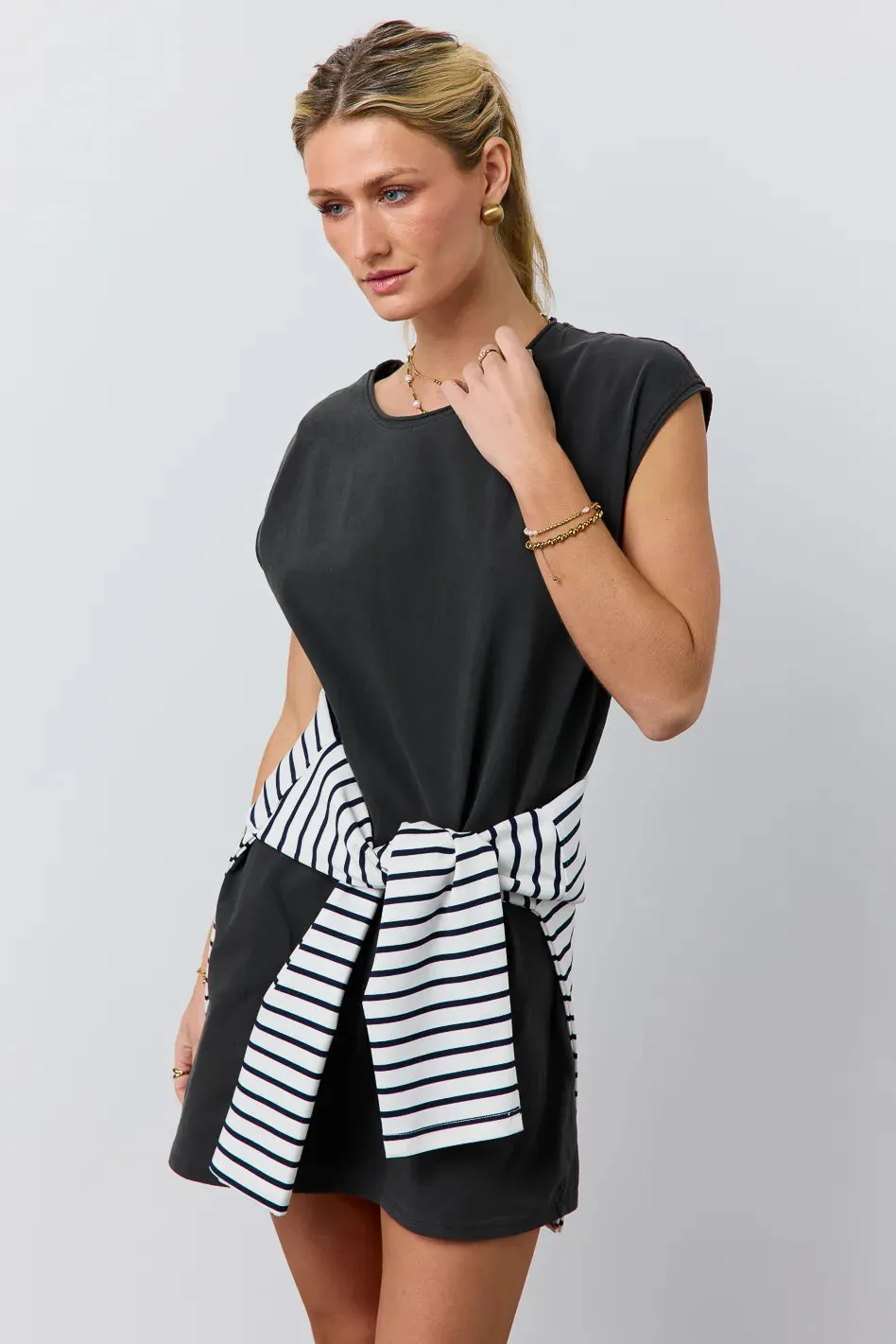 Elena T-Shirt Dress in Black - FINAL SALE