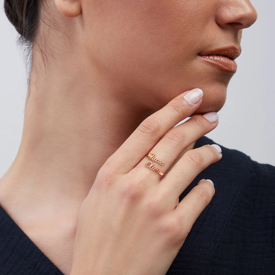 Enchanting Double Name Ring