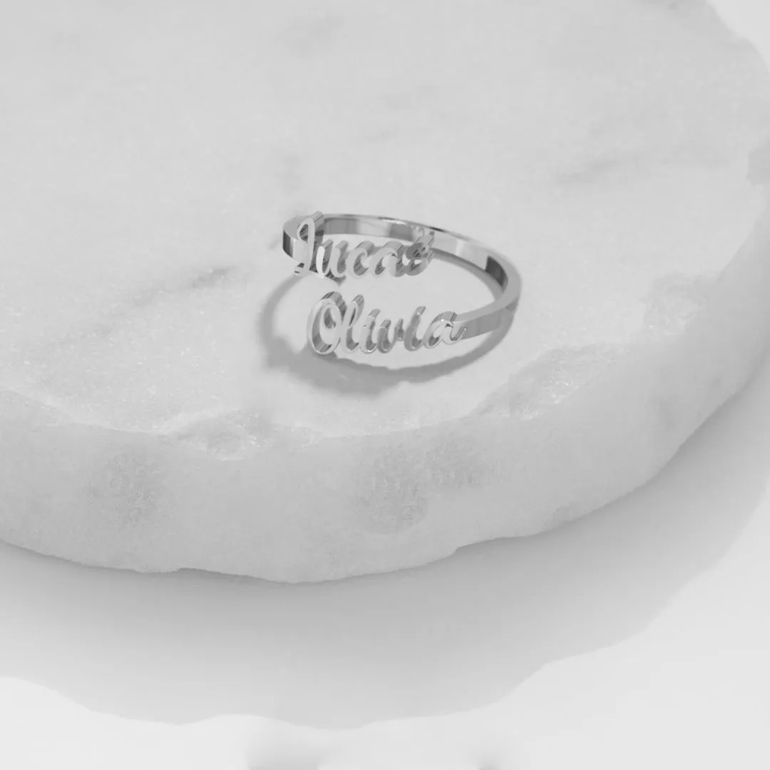 Enchanting Double Name Ring