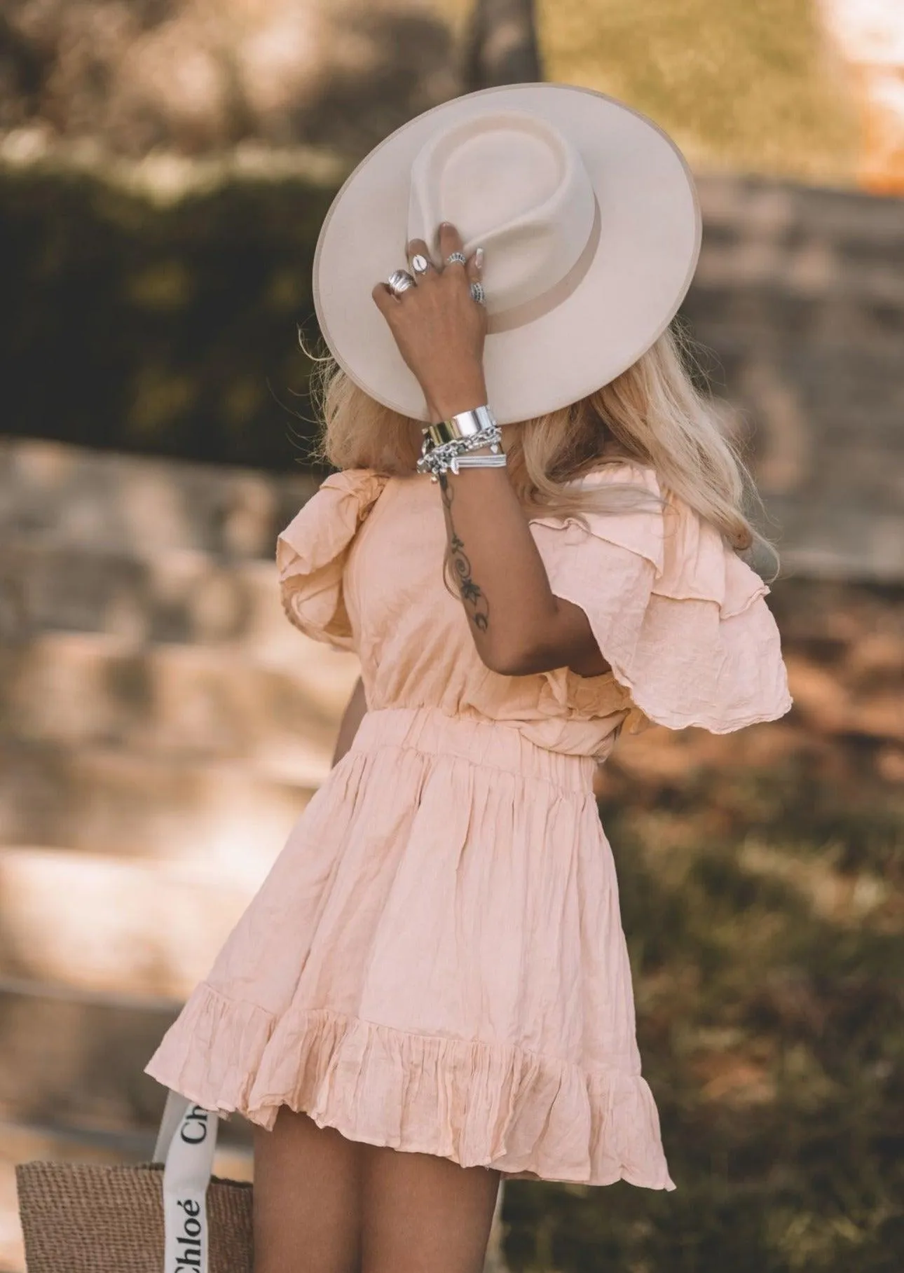 Evolution Mini Dress in Peach