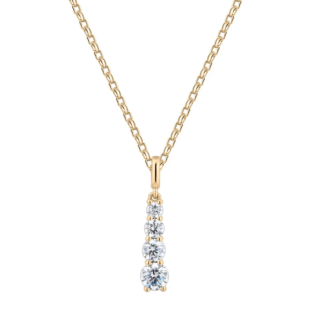 Fancy pendant with 0.62 carats* of diamond simulants in 10 carat yellow gold