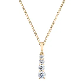 Fancy pendant with 0.62 carats* of diamond simulants in 10 carat yellow gold