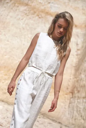 FEELING LIGHT LINEN TANK - WHITE