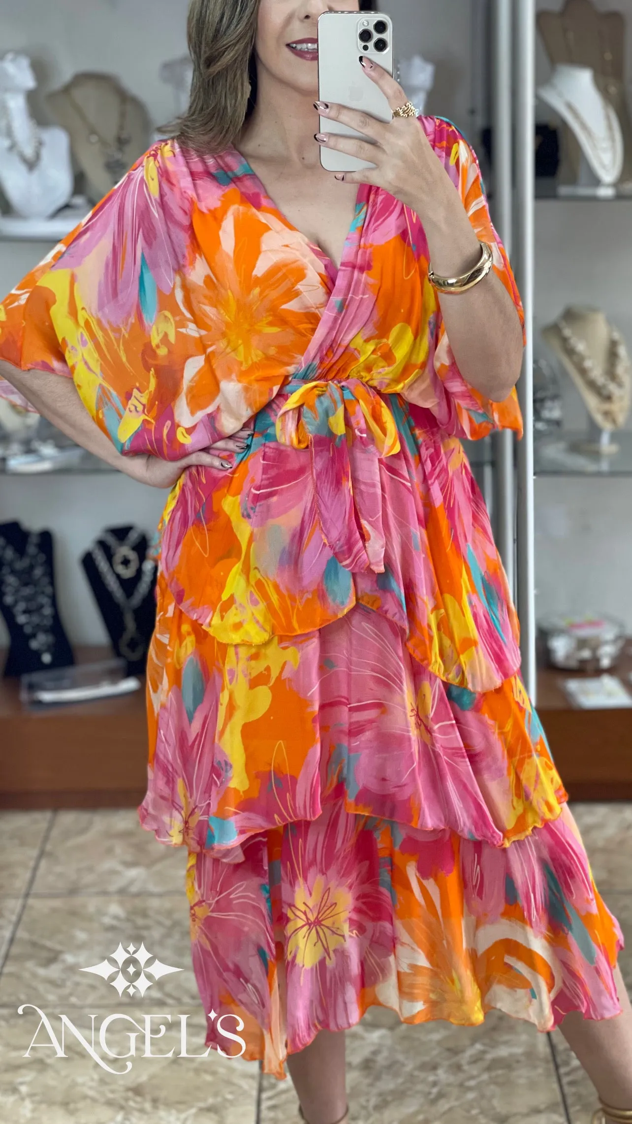Floral Silk OS Dress