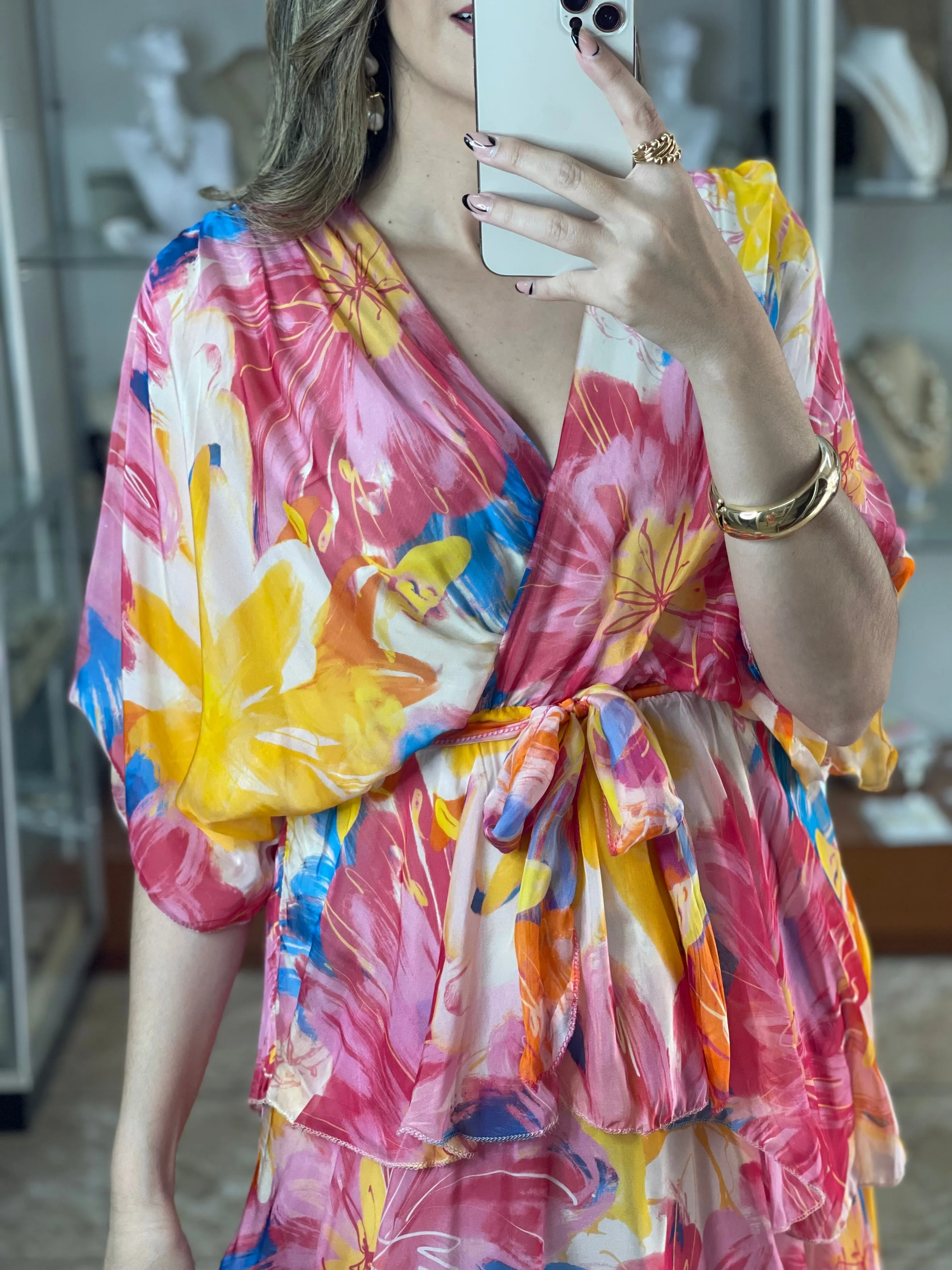 Floral Silk OS Dress
