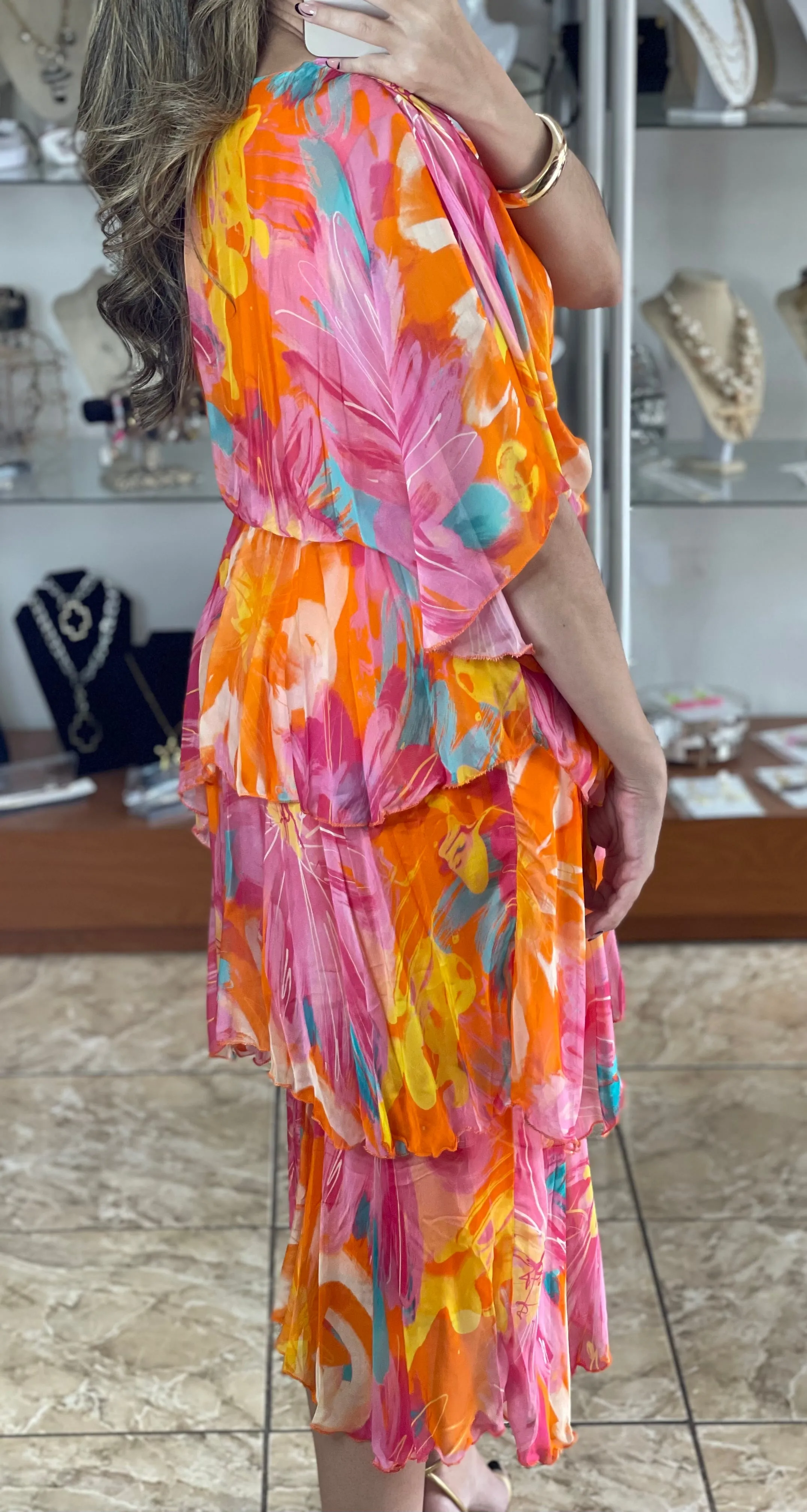 Floral Silk OS Dress