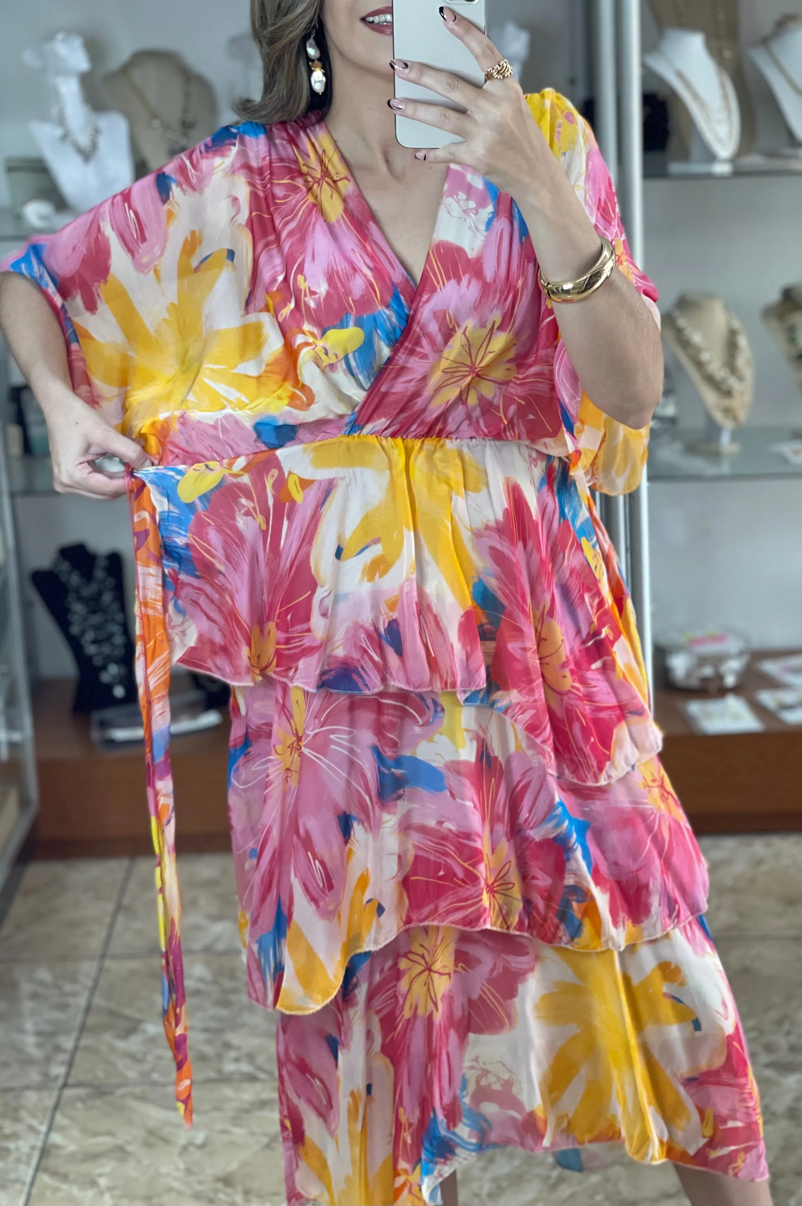 Floral Silk OS Dress