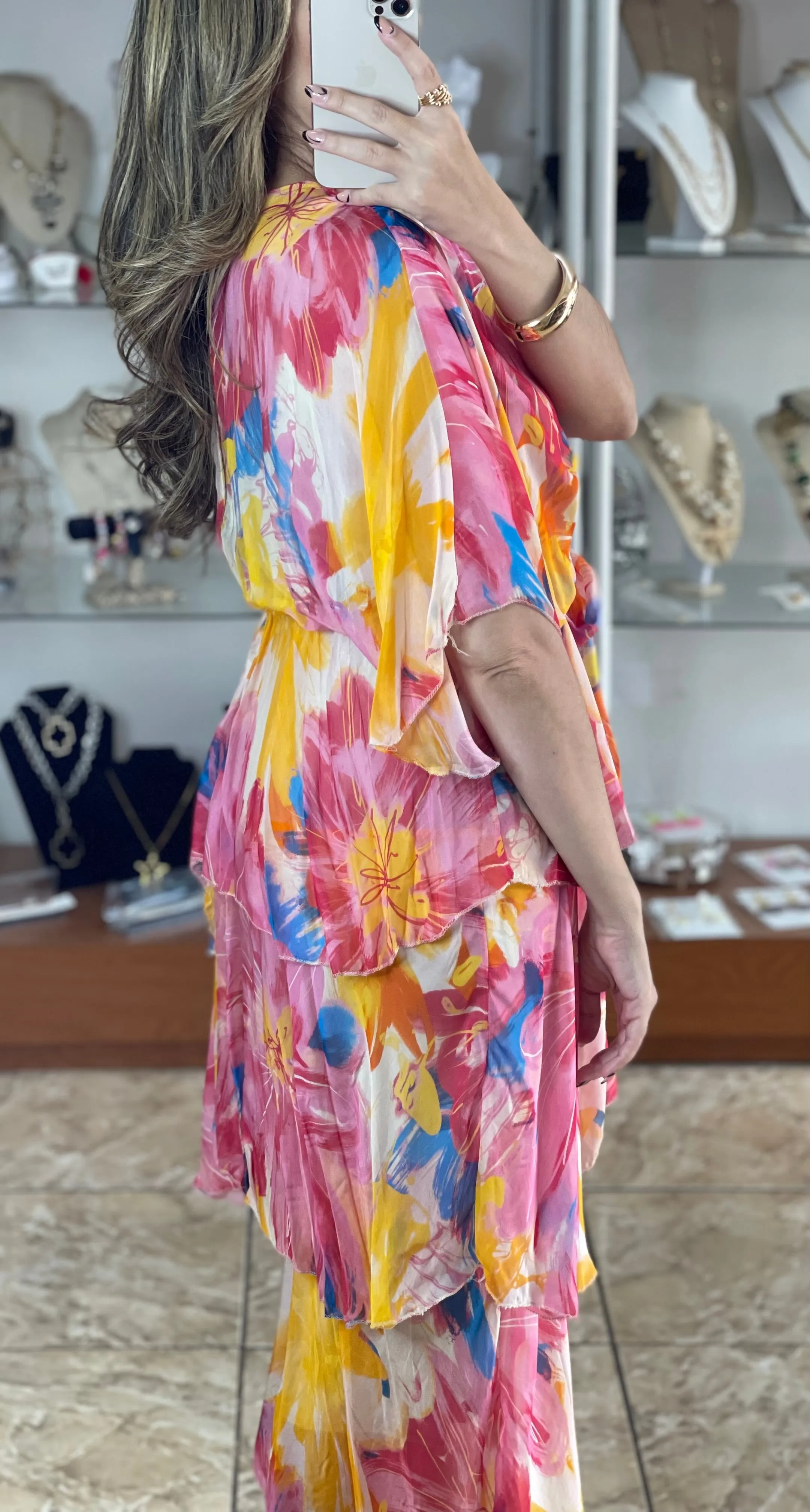 Floral Silk OS Dress