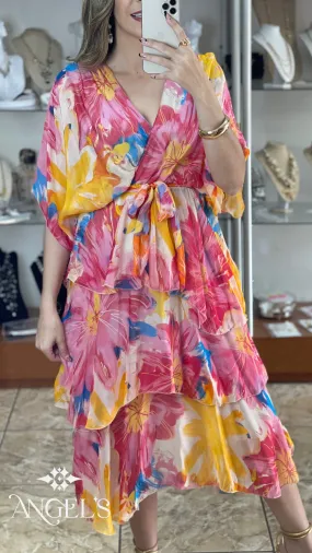 Floral Silk OS Dress