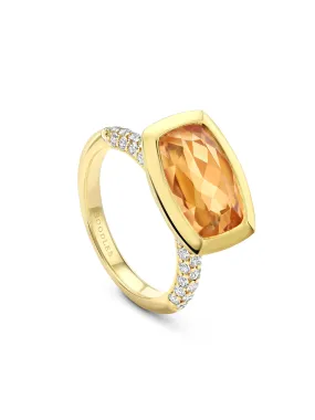 Florentine Fancy Cut Topaz Yellow Gold Ring