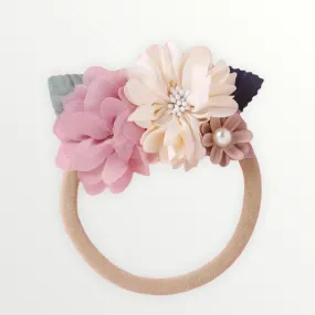 Flower Headband - Cream/Pink