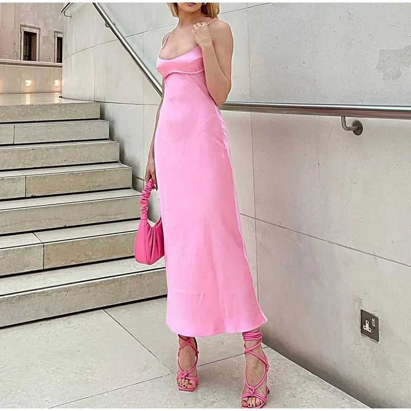 FLYTONN-Sexy spring and summer dresses, party dresses, graduation gifts,Petite Petals Split Slip Dress