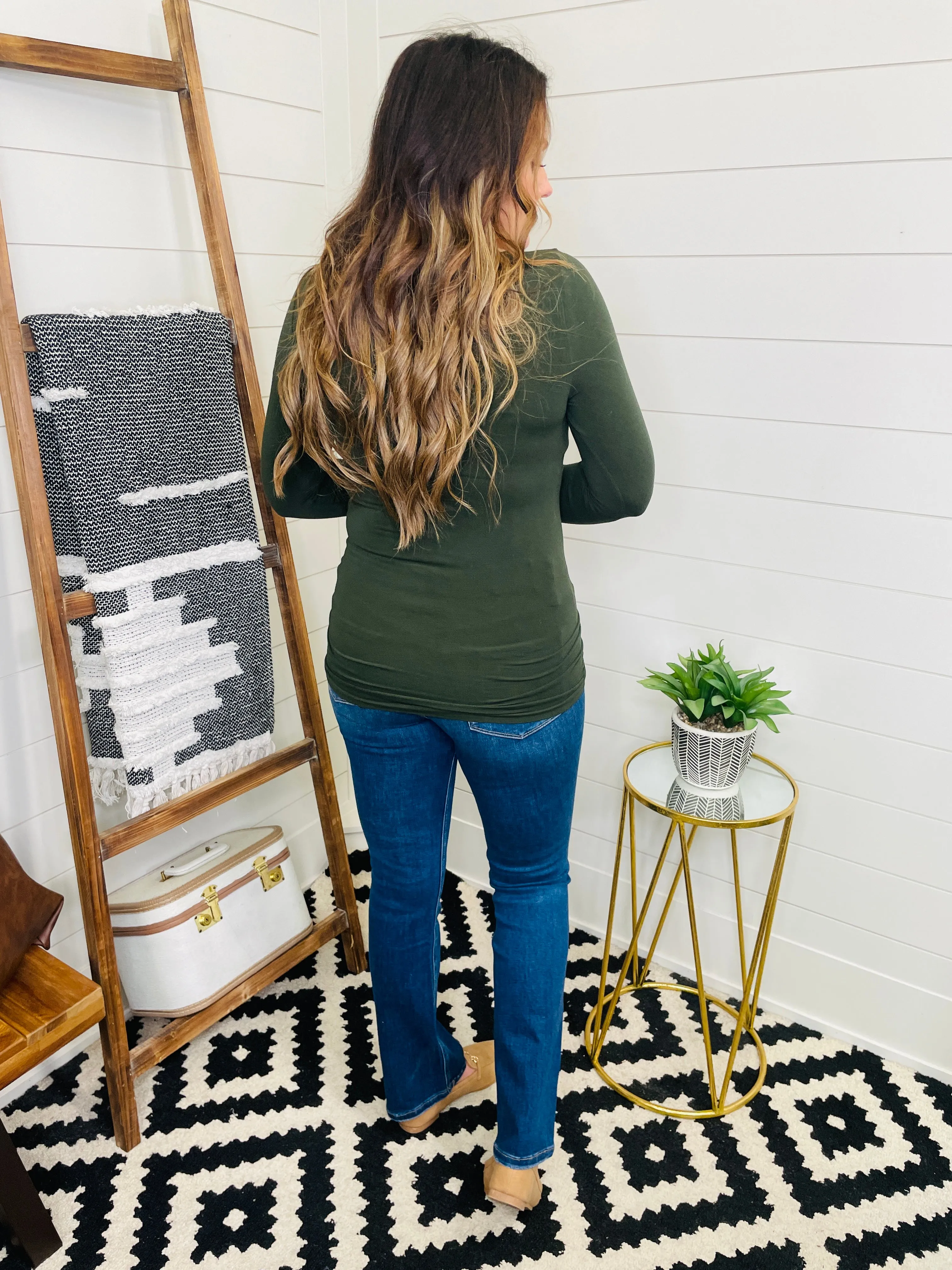 Forest Green Scoop Neck Smoothing Tee