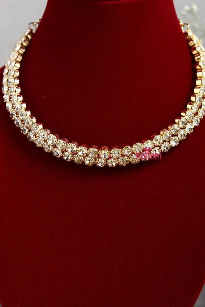 Goldtone Double Line Fancy Choker