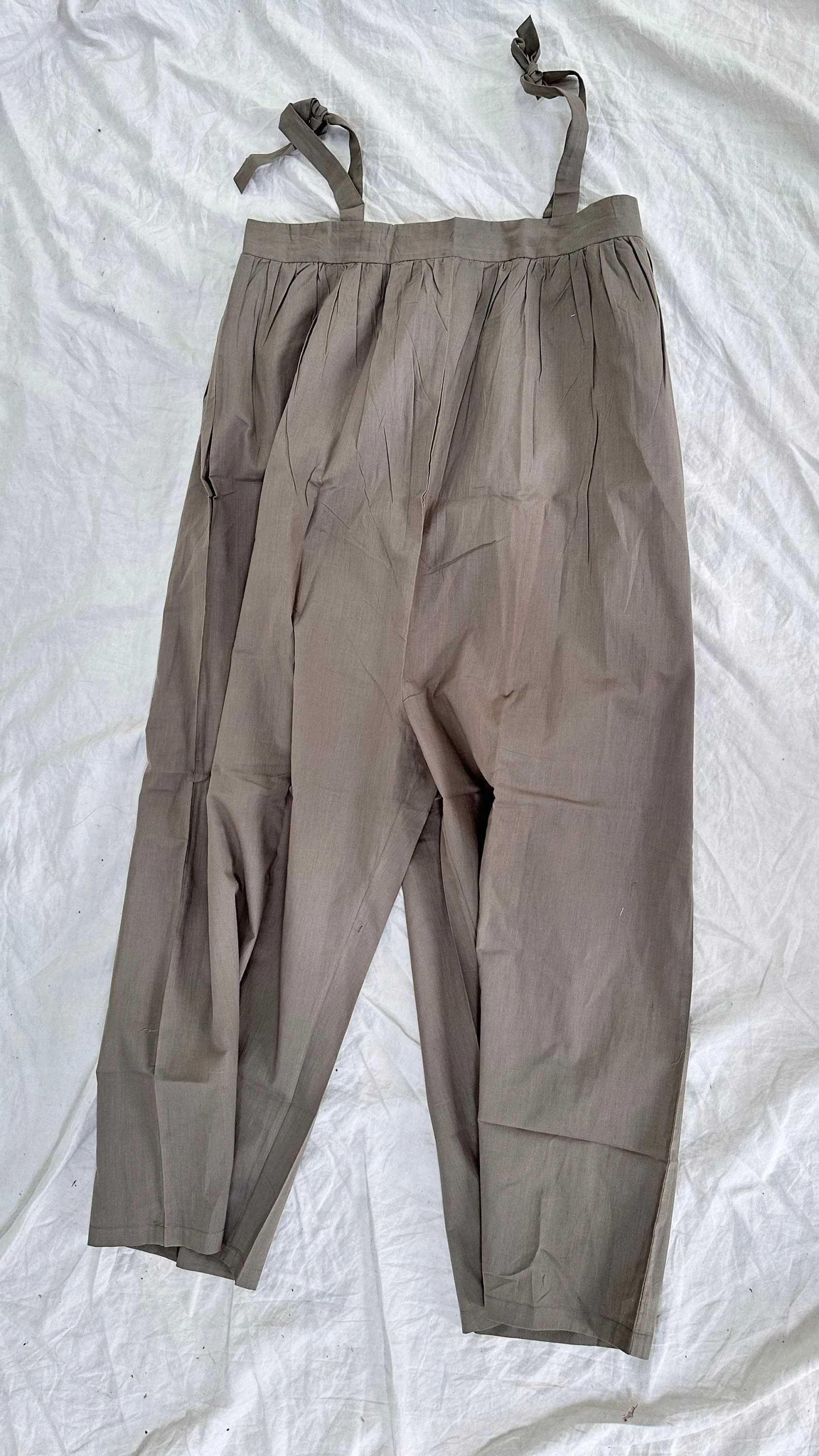 Gray Cotton Overalls. Cotton. One Size
