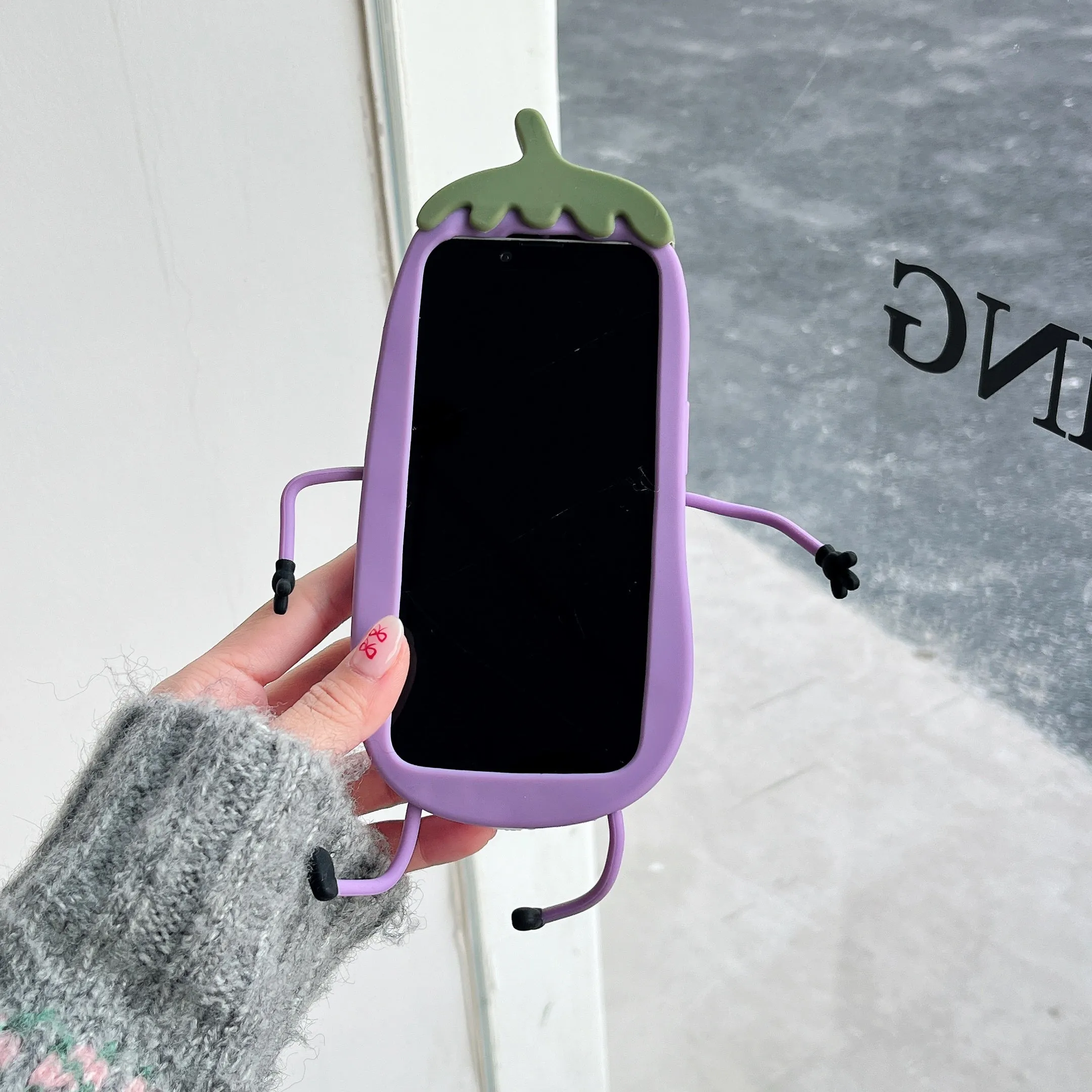 Happy Brinjal Designer Silicon Case for iPhone
