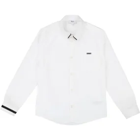 Hugo Boss Boys L/S Slim Fit White Shirt J25D31