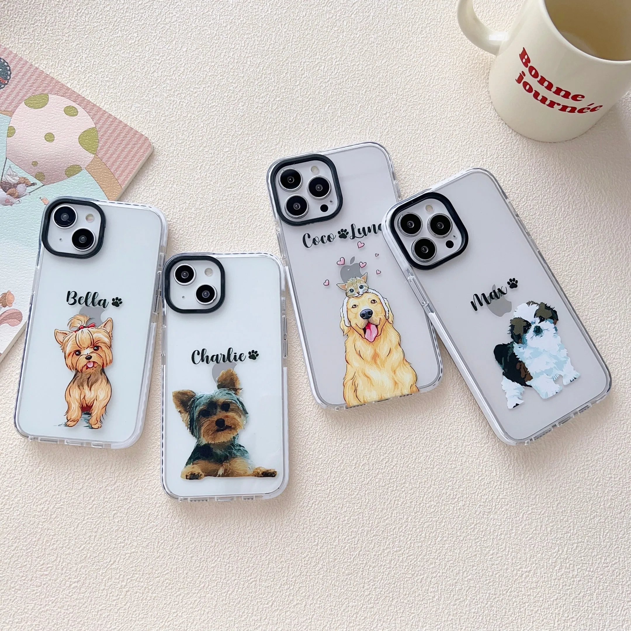 iPhone Impact Proof Customised Silicon Case ( Cute Dog Caricature )