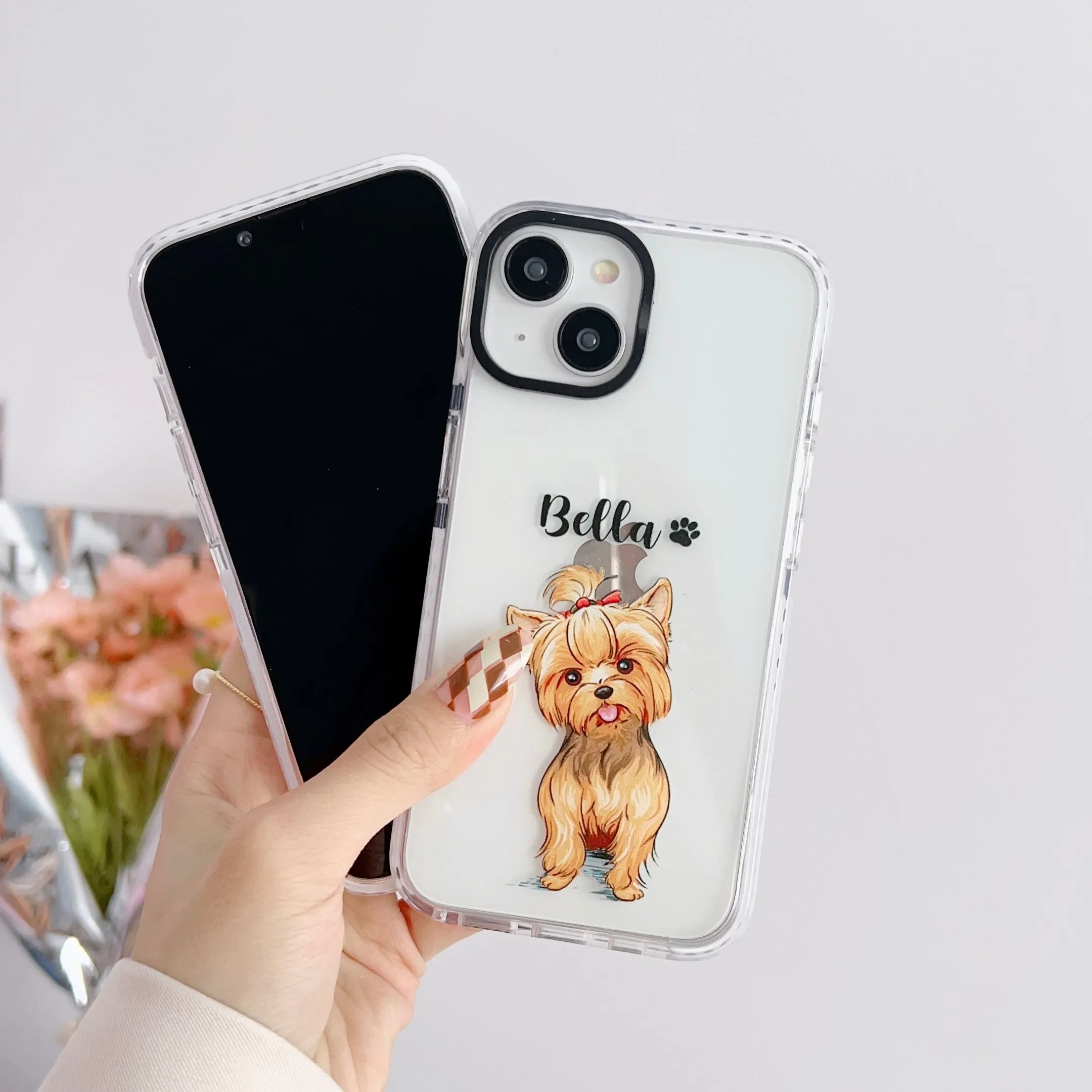 iPhone Impact Proof Customised Silicon Case ( Cute Dog Caricature )