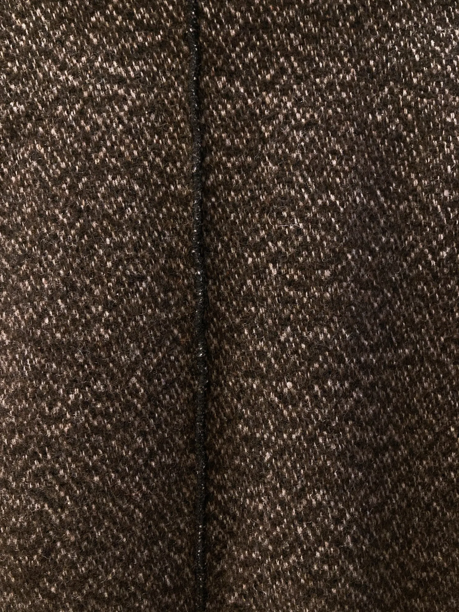 Jean Colonna textured brown knit overlocked three button coat - size M
