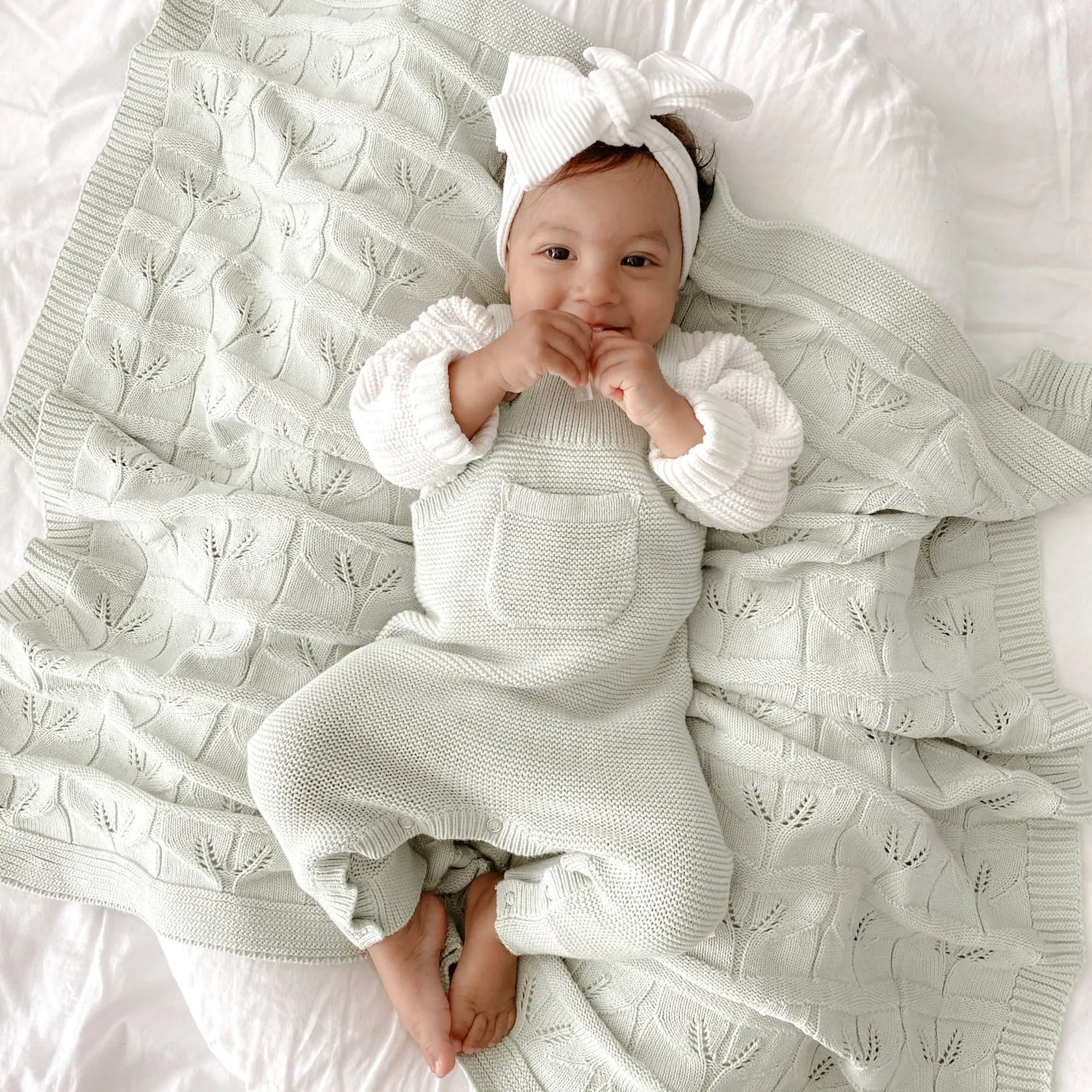 Knit Pocket Overalls | Sage