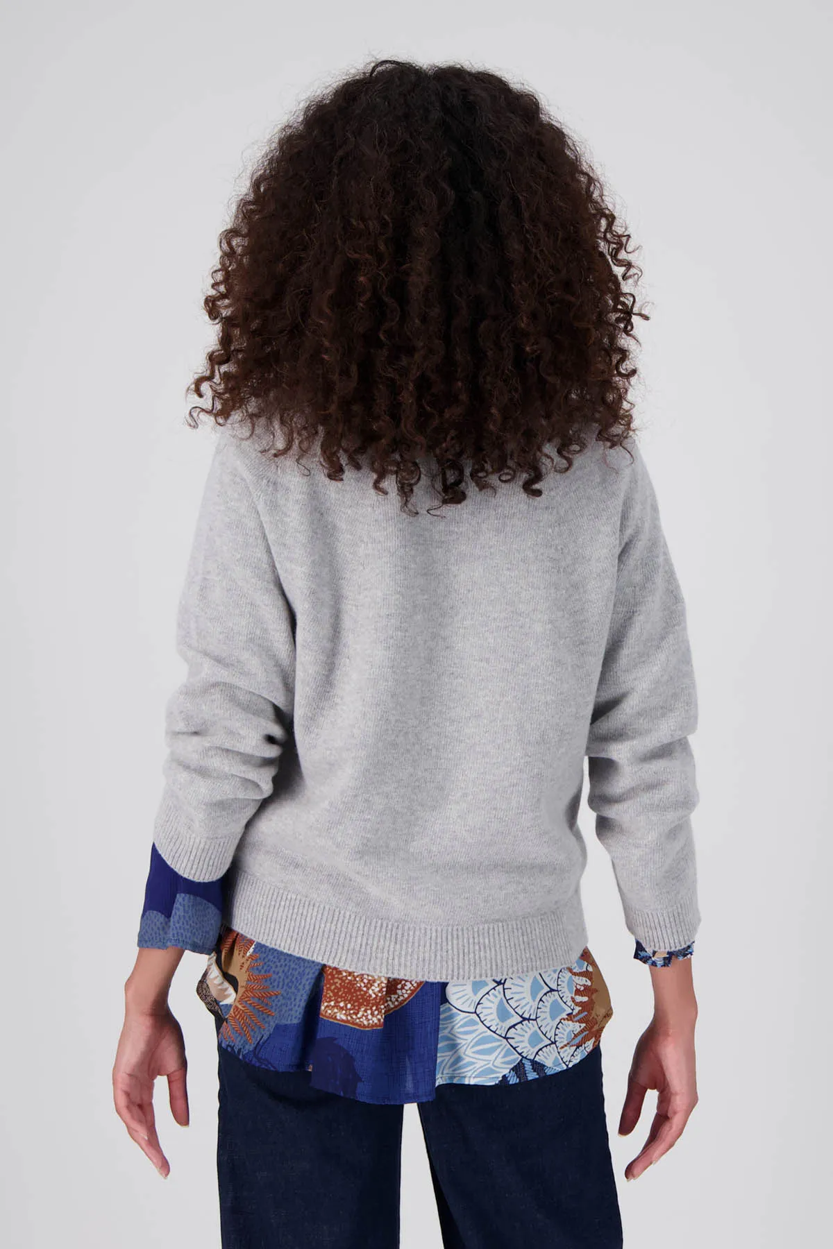 Kyoto Button Cardigan Light Grey
