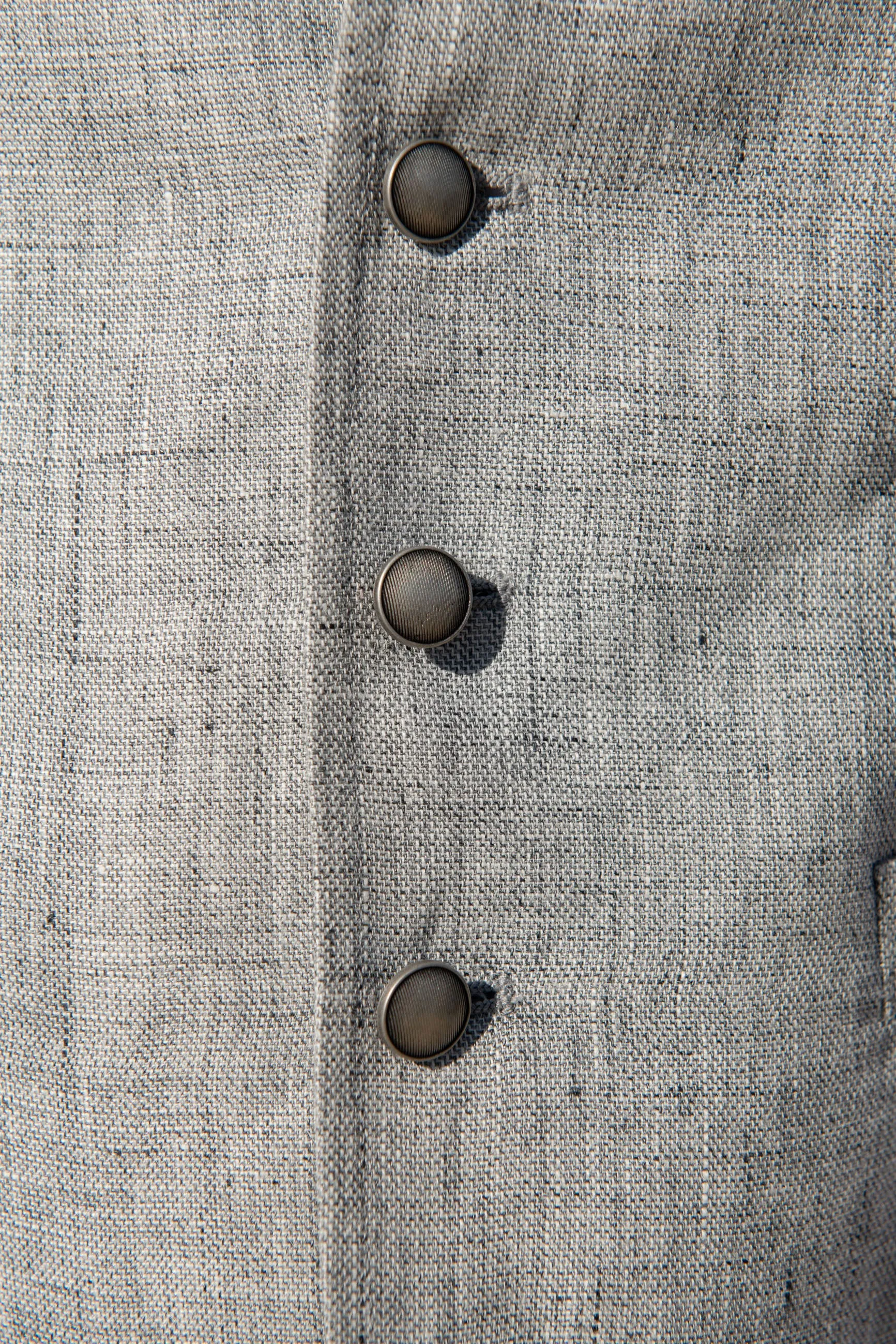 Light grey linen waistcoat - Made in Italy