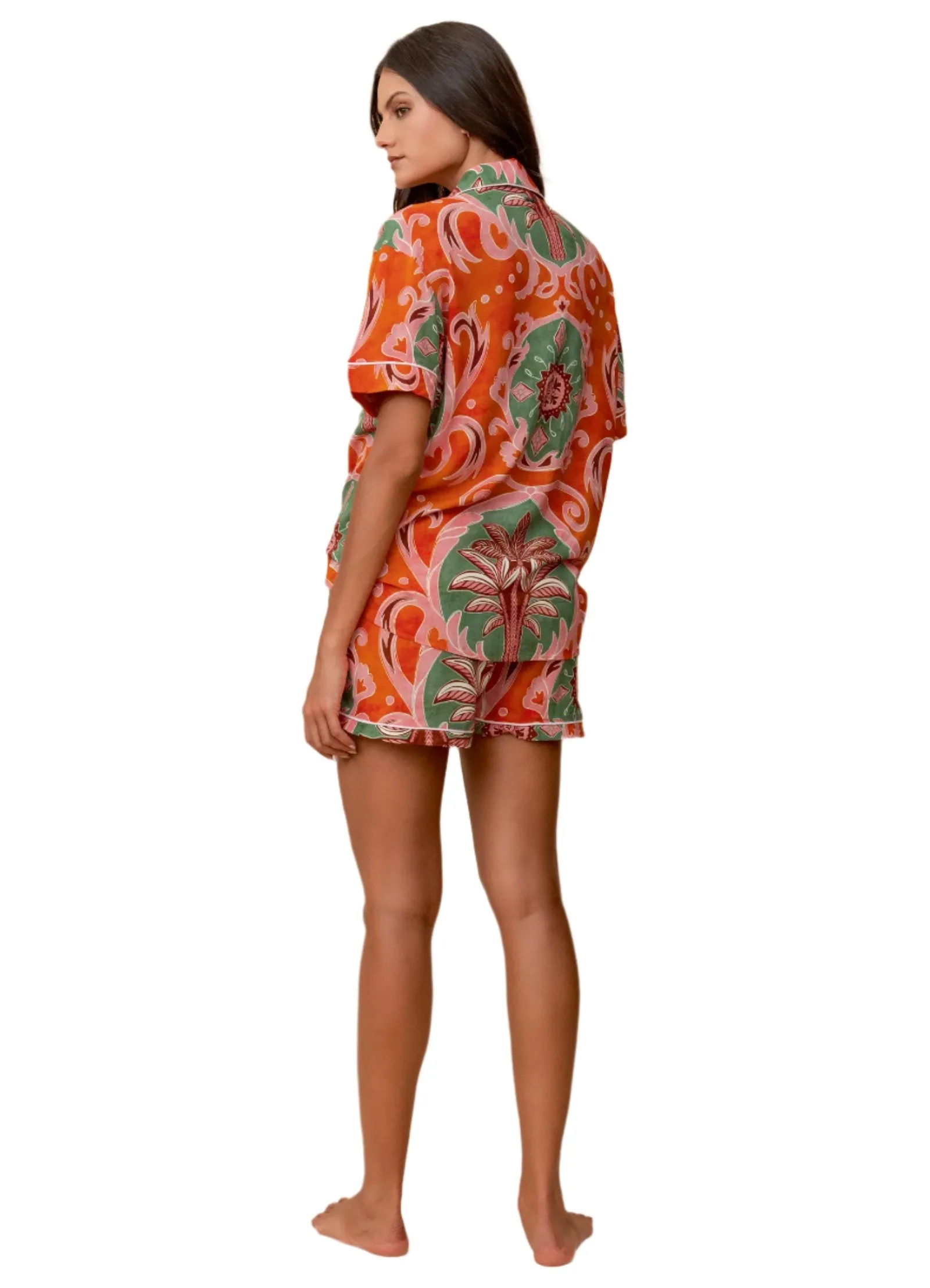 Maaji Chili Damask Slumber Short Sleeve Short Set